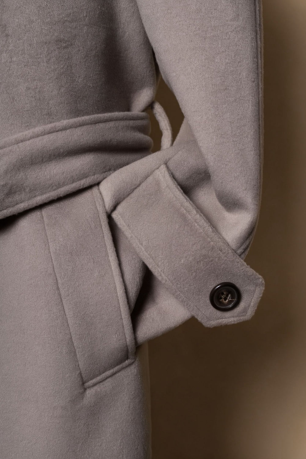 Violet Grey Wool Balmacaan Coat #853