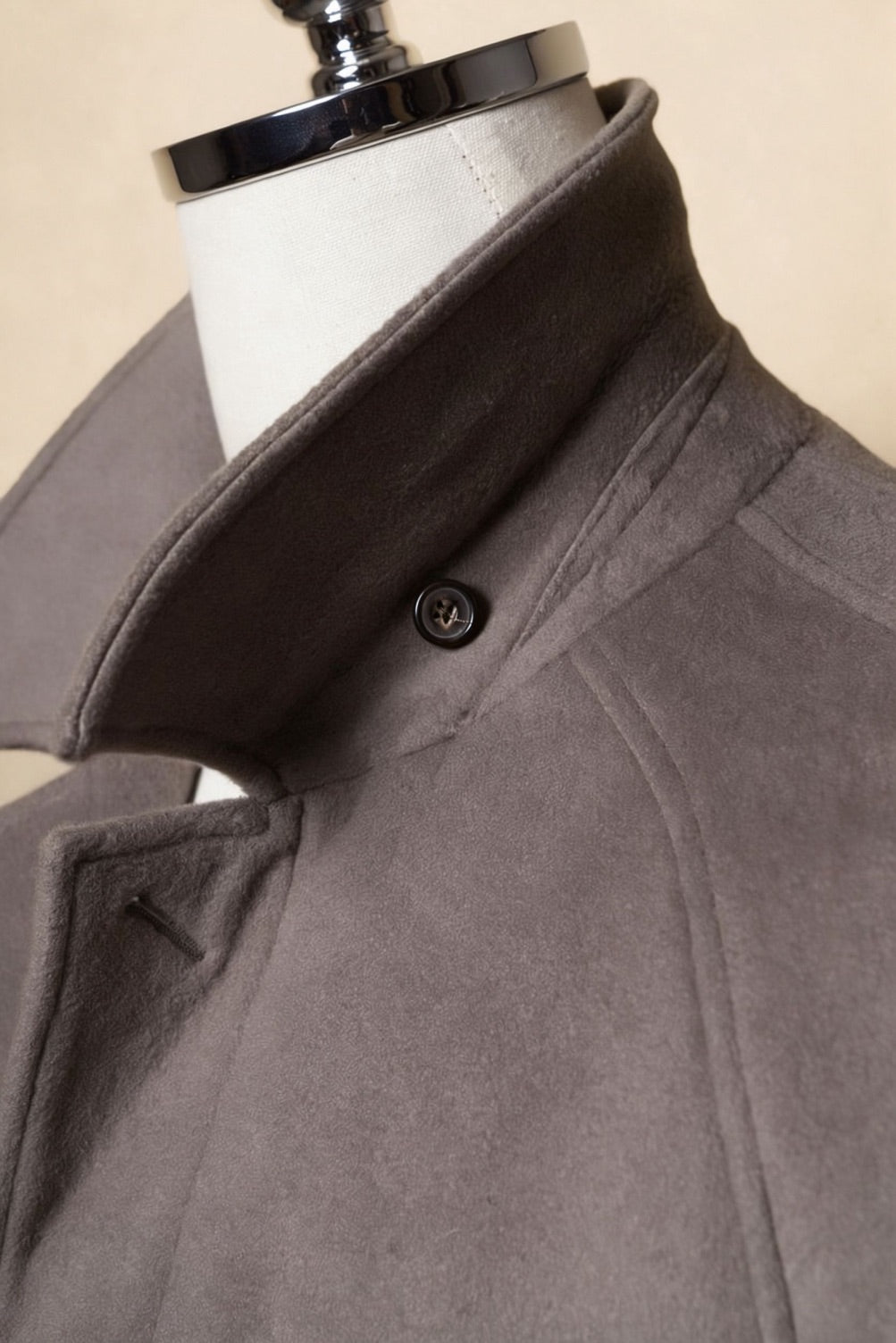 Violet Grey Wool Balmacaan Coat #853