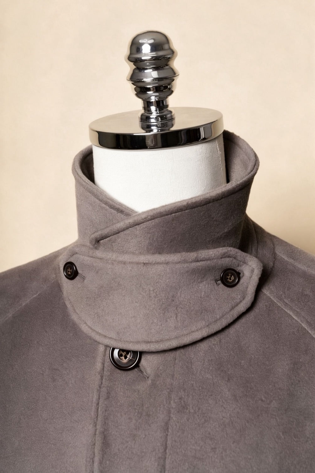 Violet Grey Wool Balmacaan Coat #853