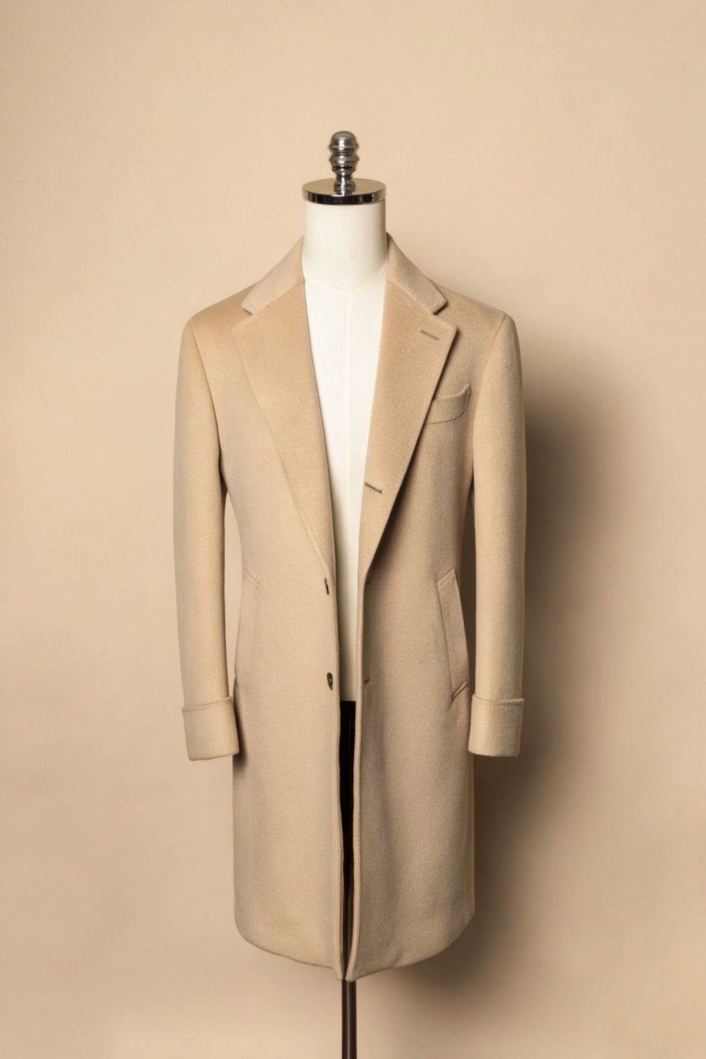Light Camel Wool Chesterfield Coat #852