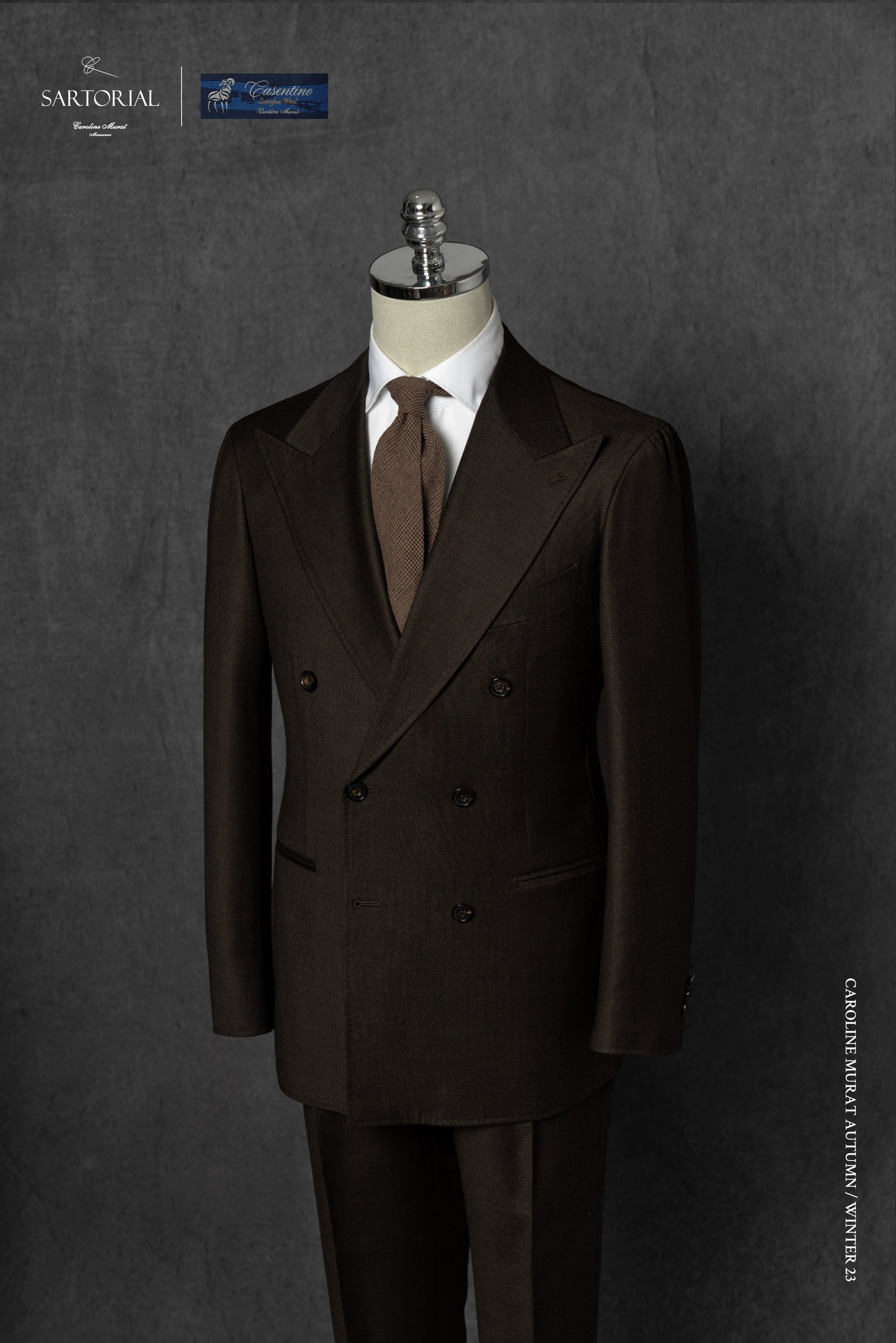 Dark Brown Plain Weave Wool Suit #13