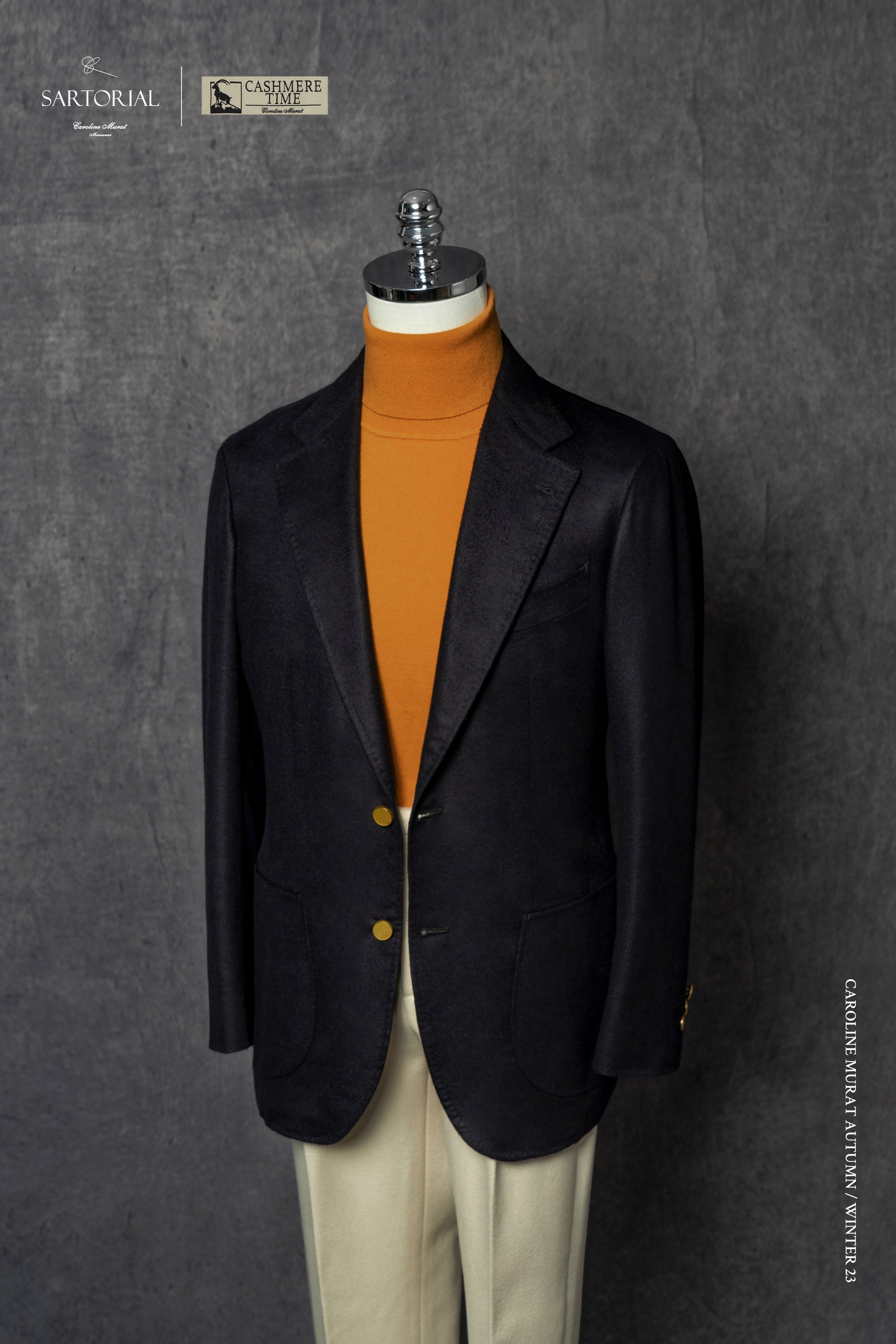 MTO Navy Silk Cashmere Blending Blazer #16