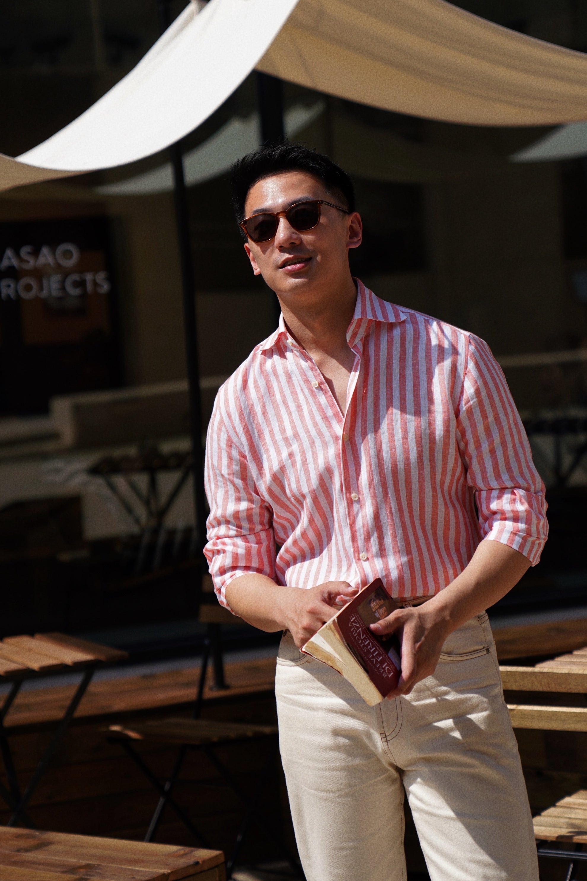 MTO Pink Stripe Linen Shirt