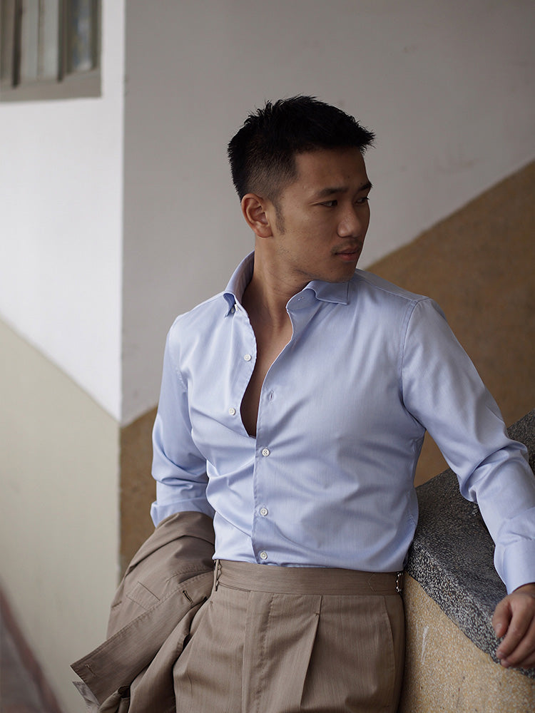MTO Pale Blue Cotton Shirt