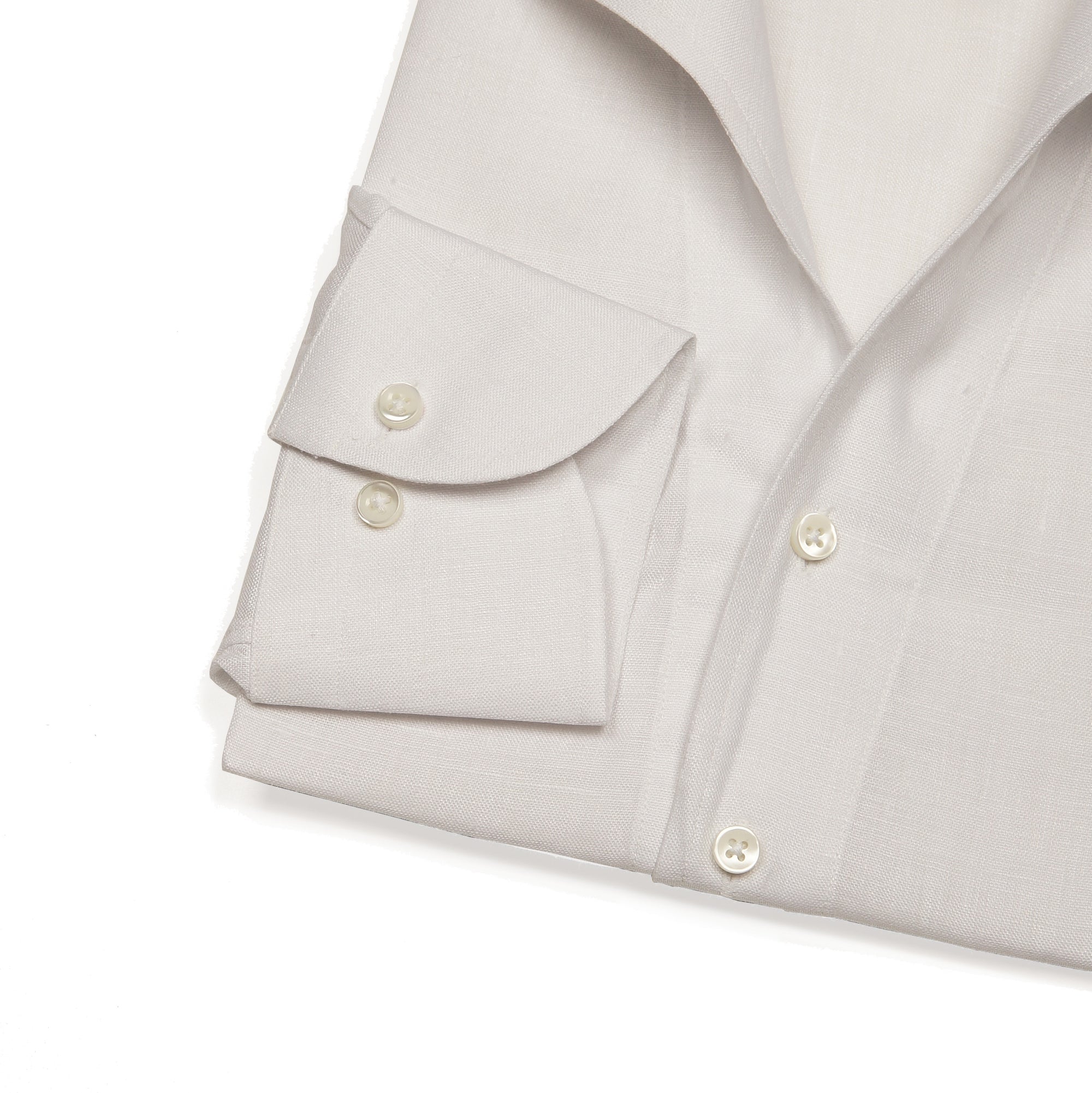 MTO Off White Linen One Piece Collar Shirt