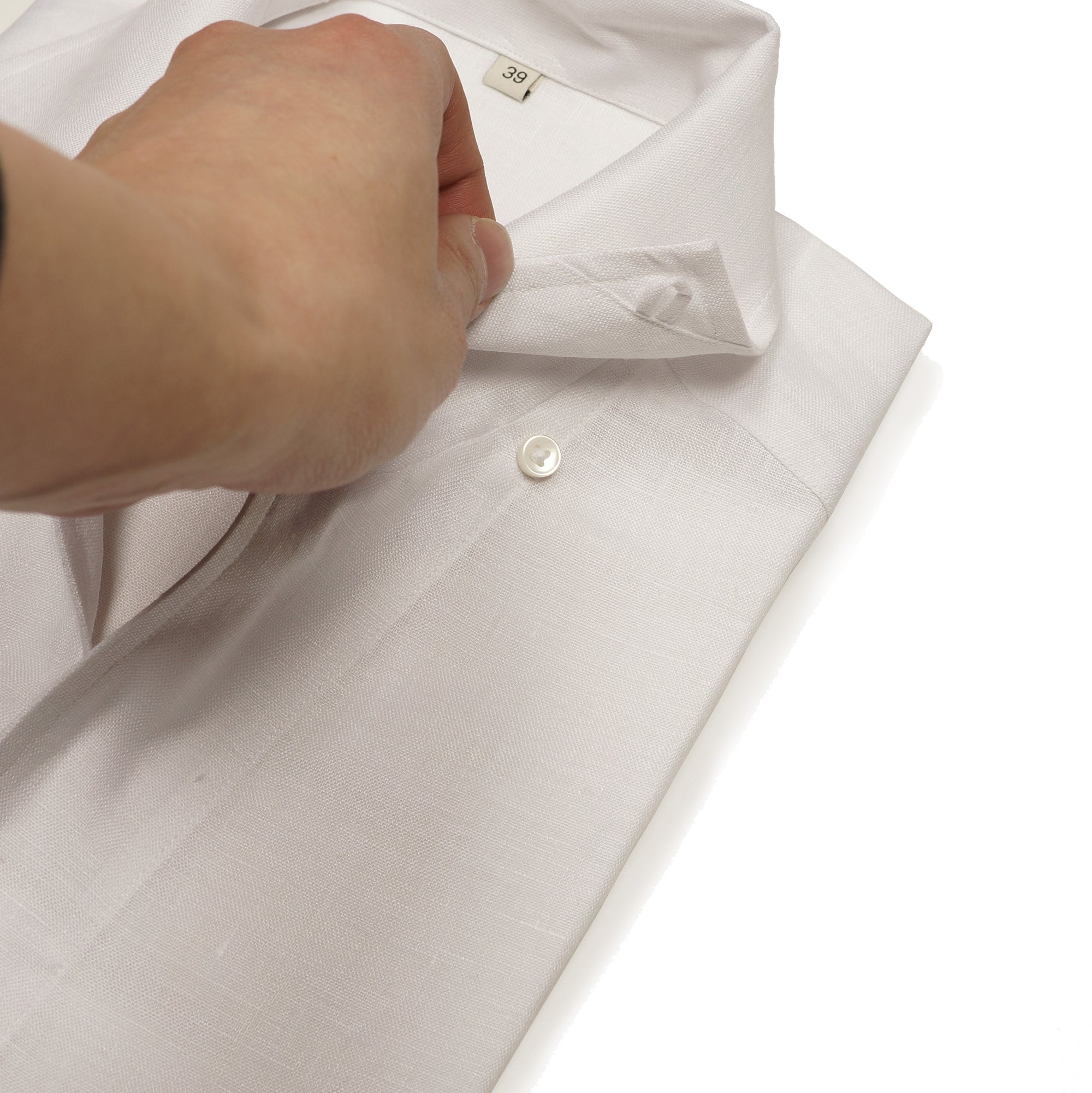 MTO Off White Linen One Piece Collar Shirt