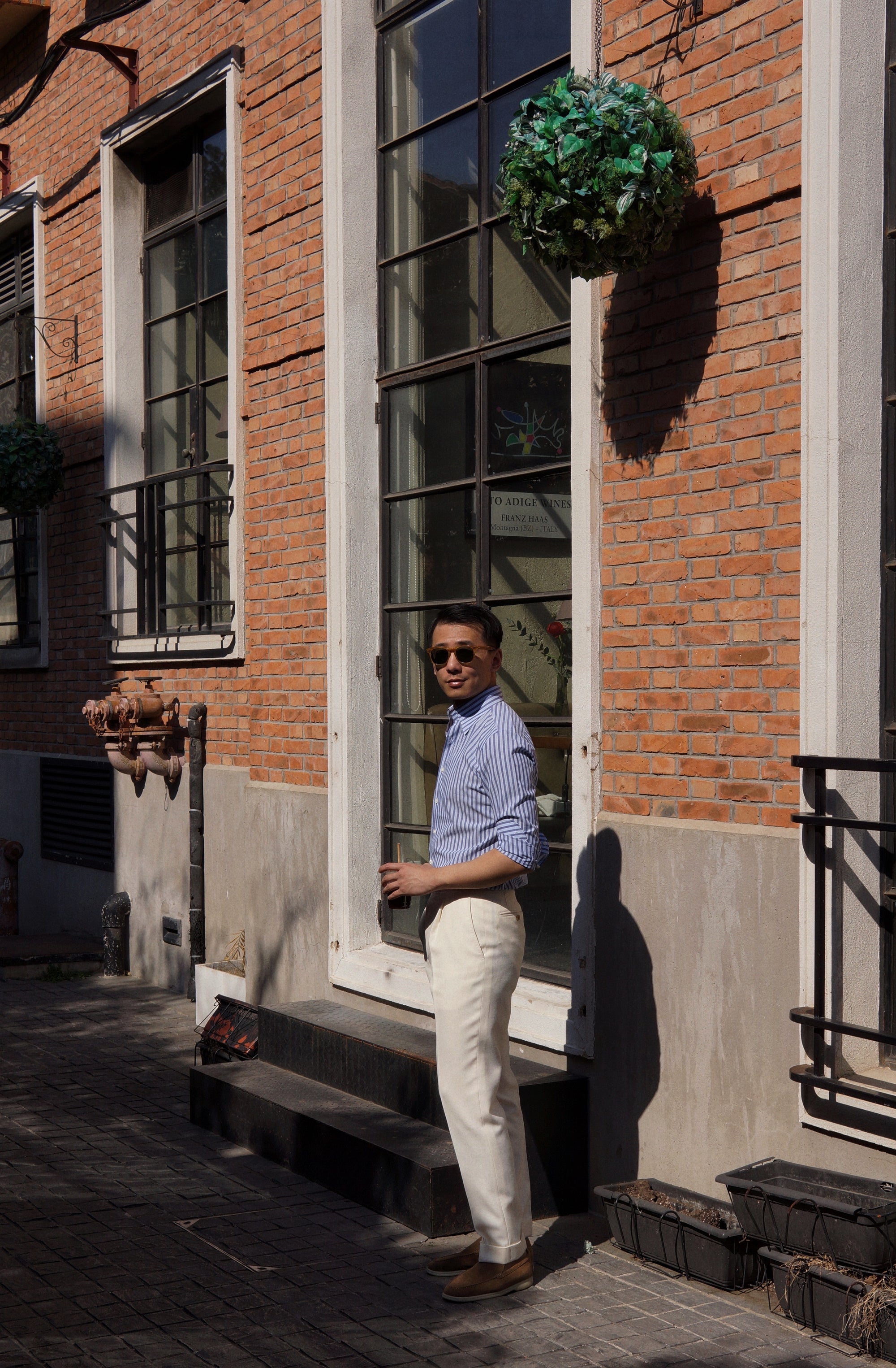 MTO Navy Stripe Blending Shirt