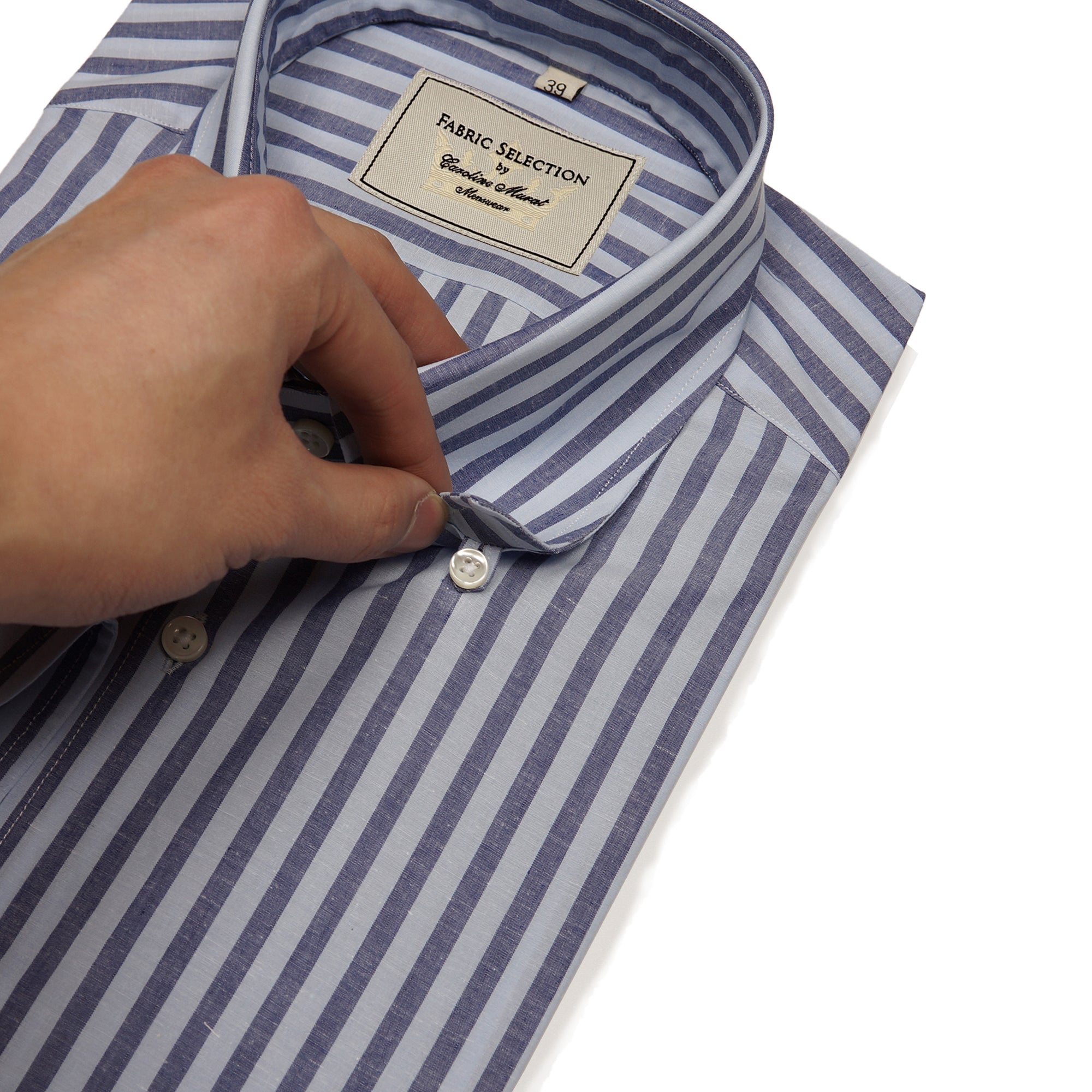 MTO Navy Stripe Blending Shirt
