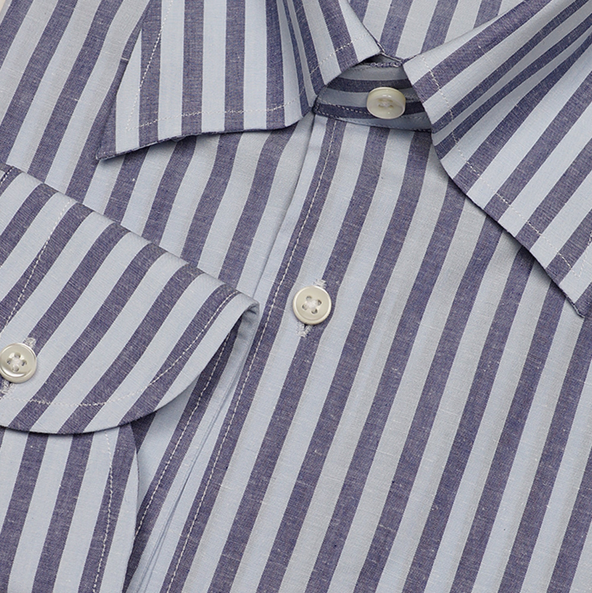 MTO Navy Stripe Blending Shirt