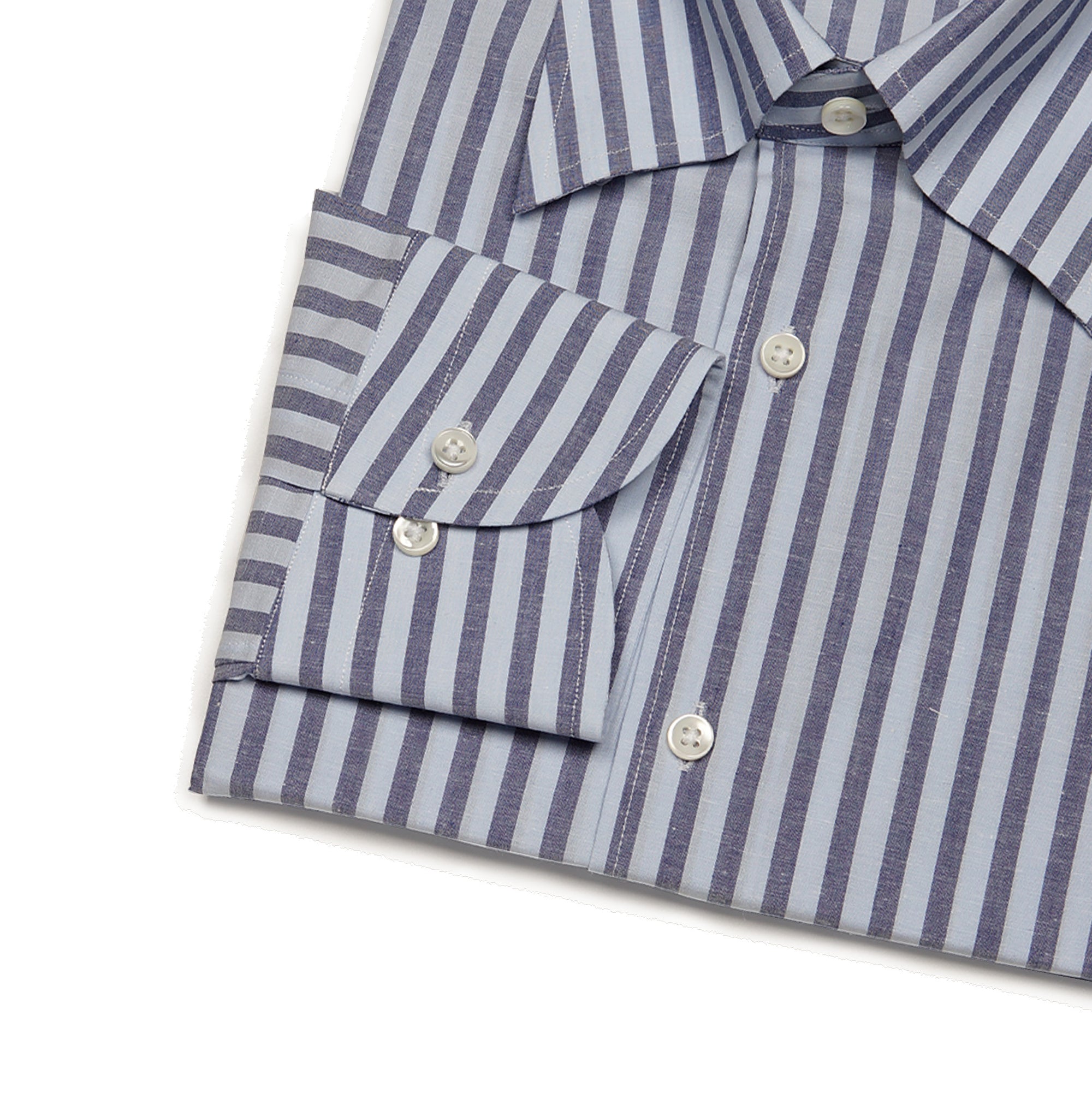 MTO Navy Stripe Blending Shirt