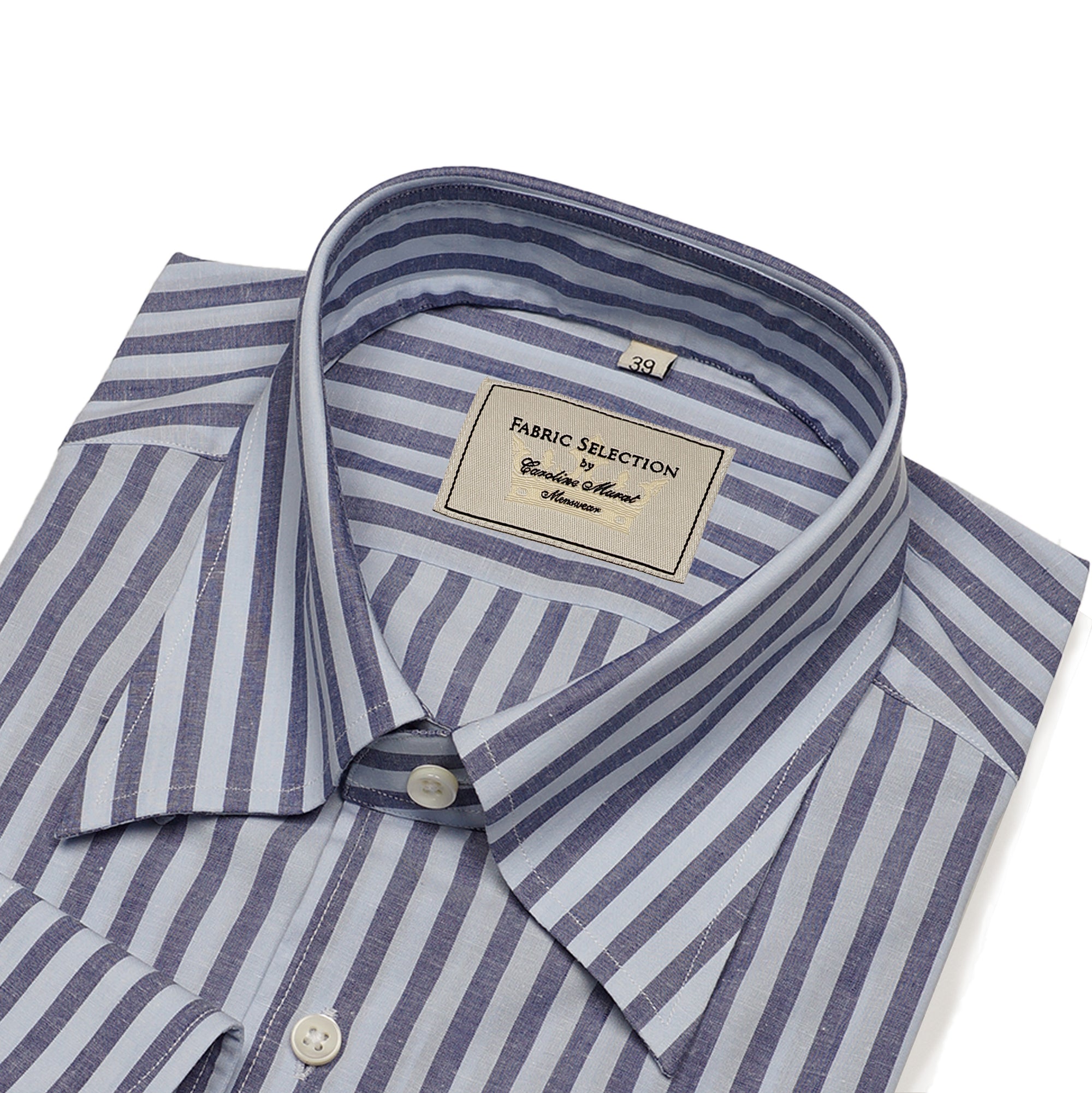 MTO Navy Stripe Blending Shirt