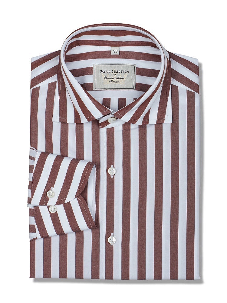 Brown Stripe Cotton Shirt