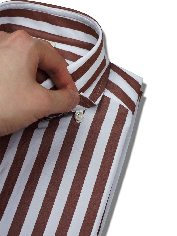 Brown Stripe Cotton Shirt
