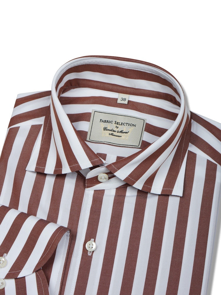 Brown Stripe Cotton Shirt