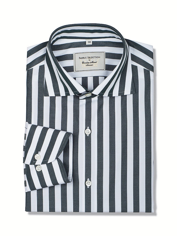 MTO Dark Green Stripe Cotton Shirt