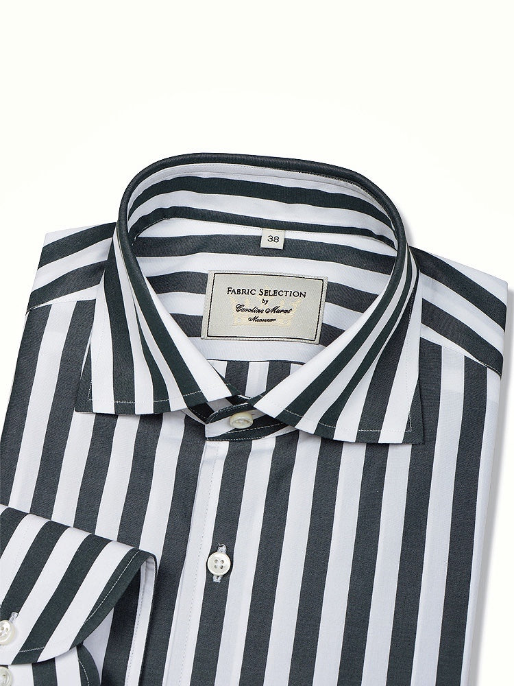 MTO Dark Green Stripe Cotton Shirt