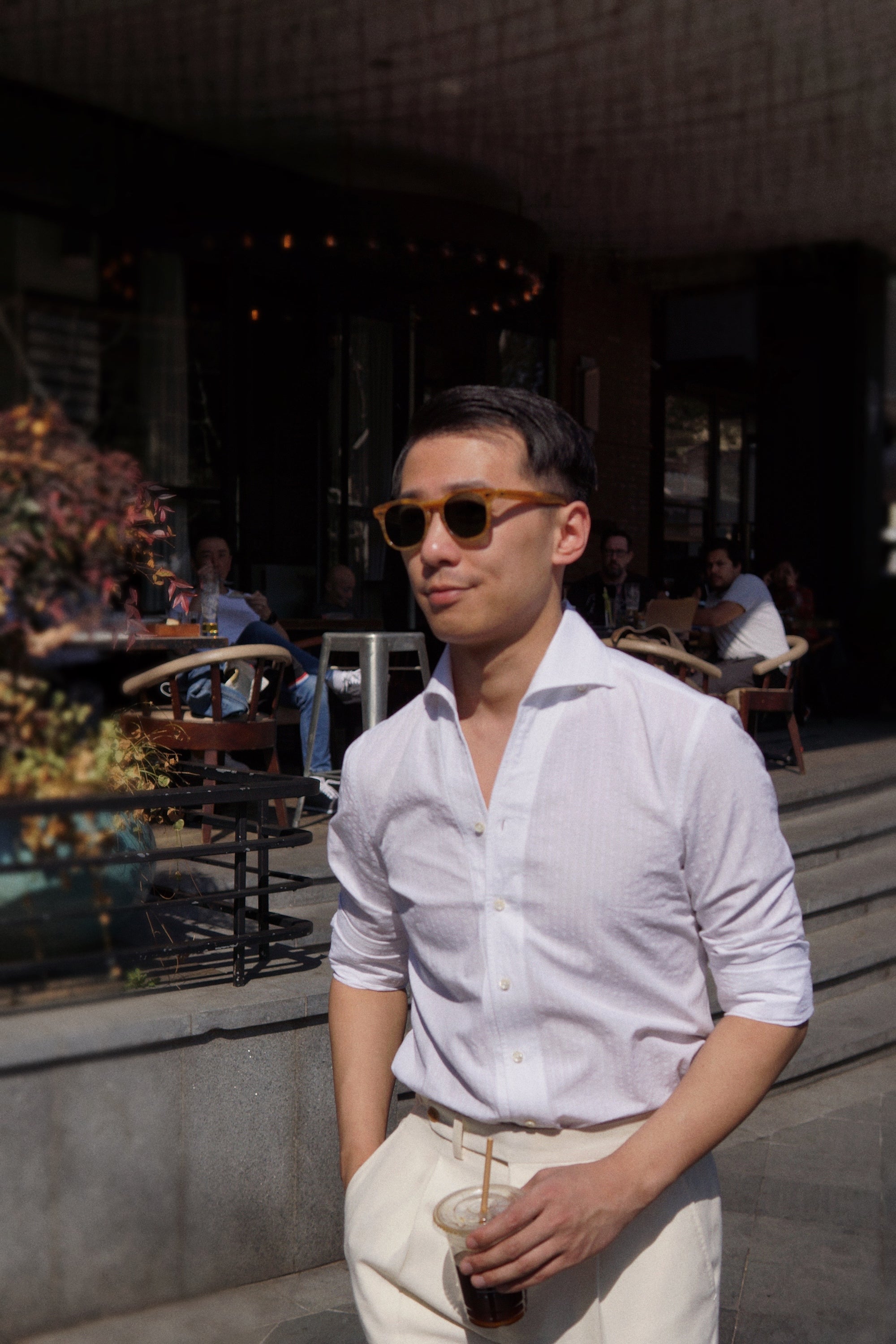 MTO White Seersucker One Piece Collar Shirt