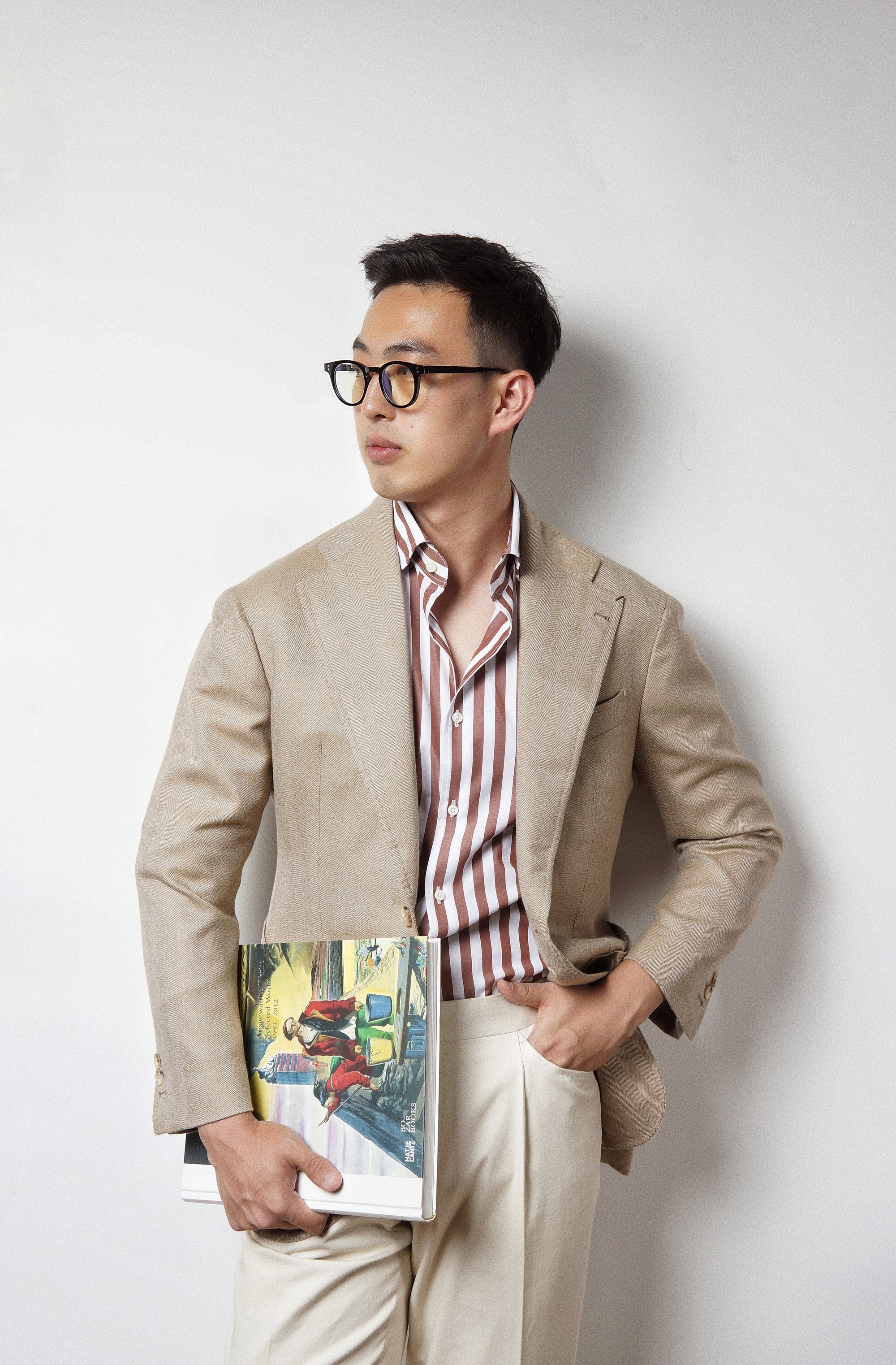 Brown Stripe Cotton Shirt