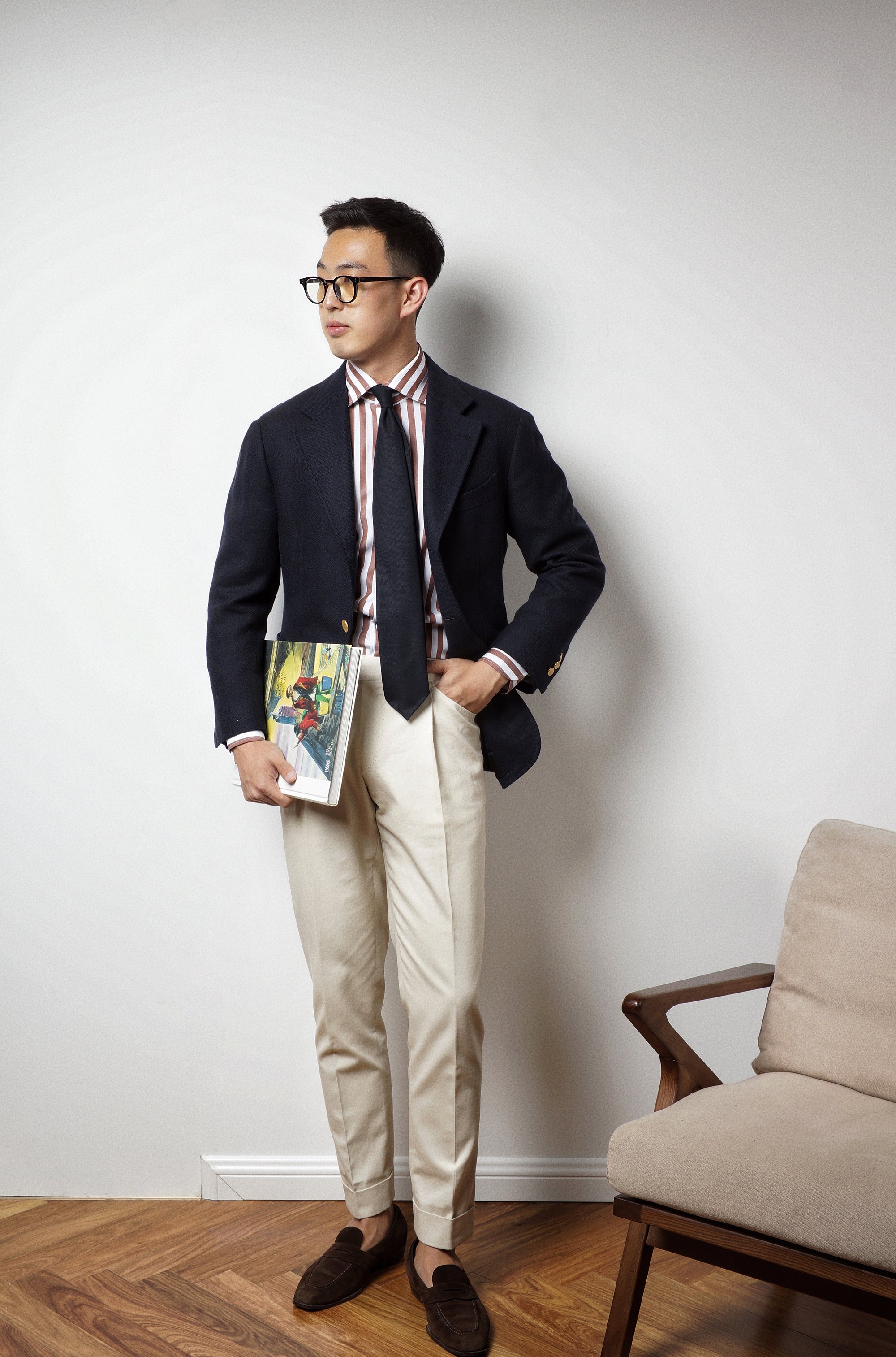Brown Stripe Cotton Shirt