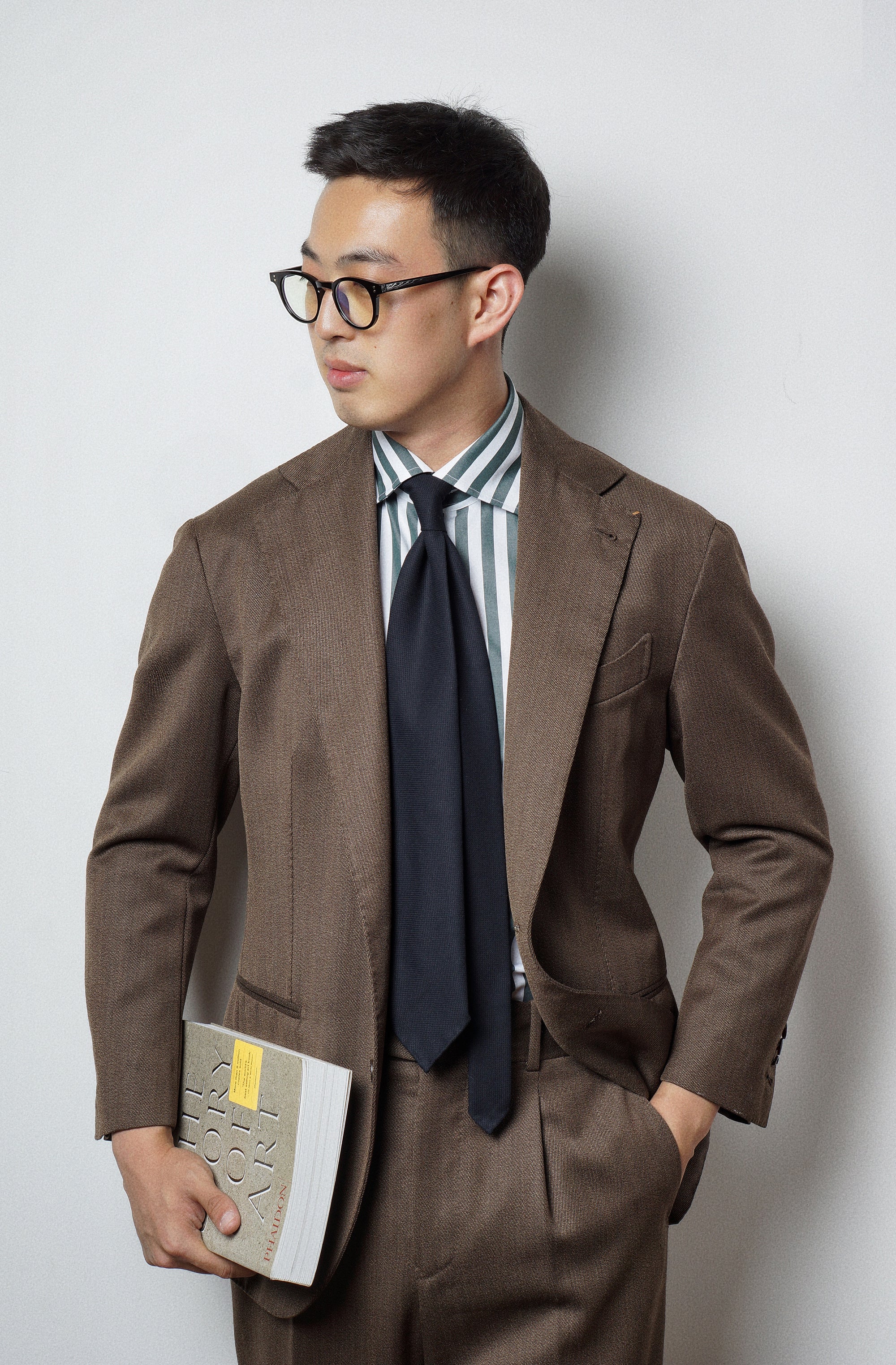 MTO Dark Green Stripe Cotton Shirt
