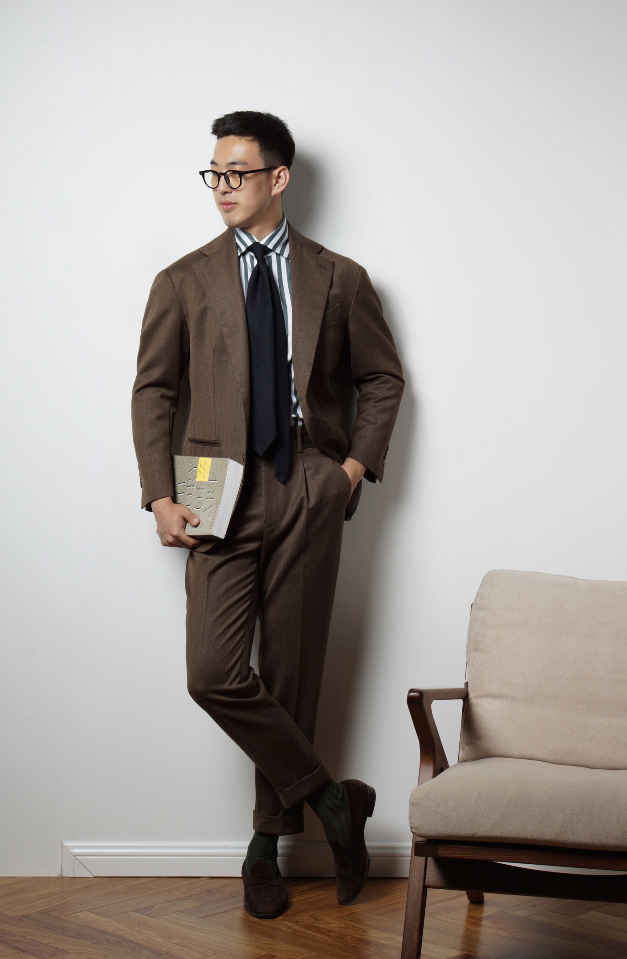 MTO Dark Green Stripe Cotton Shirt