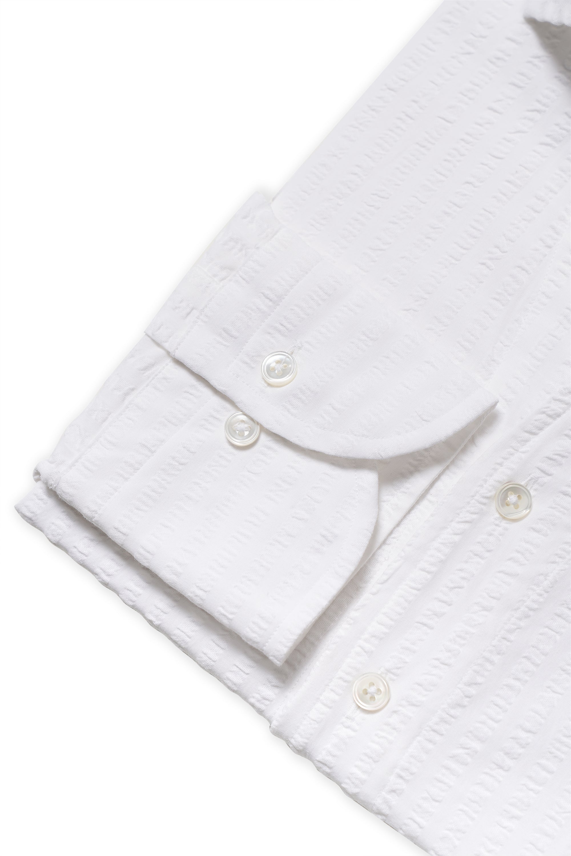 MTO White Seersucker One Piece Collar Shirt