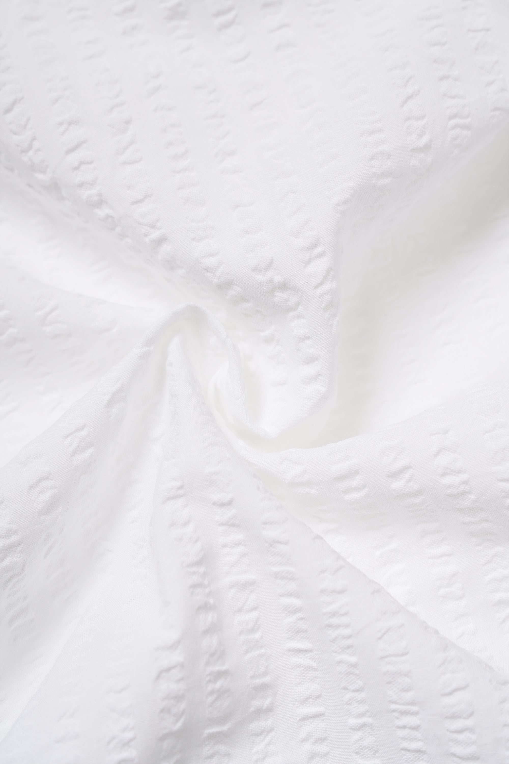 MTO White Seersucker One Piece Collar Shirt