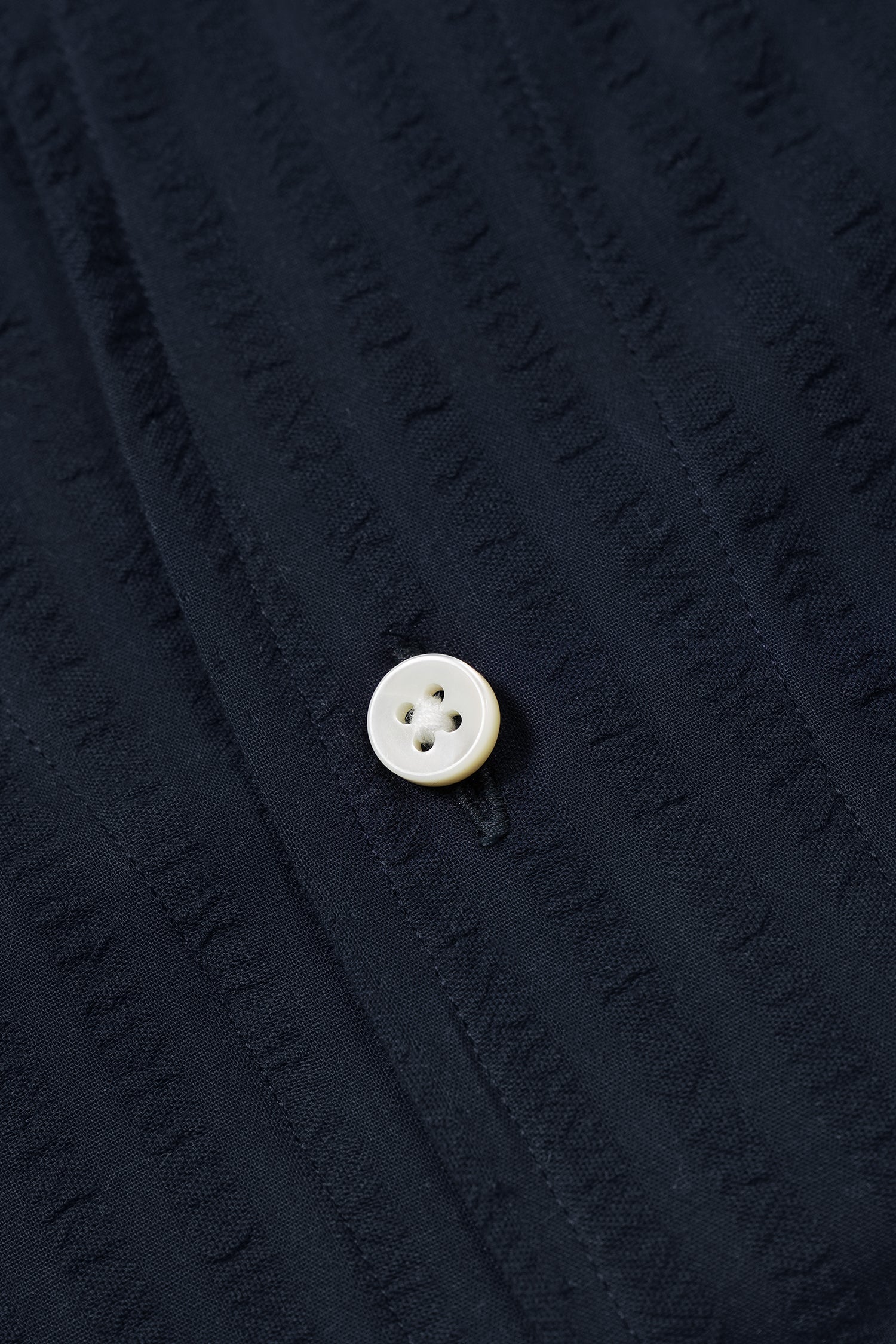 MTO Navy Seersucker One Piece Collar Shirt