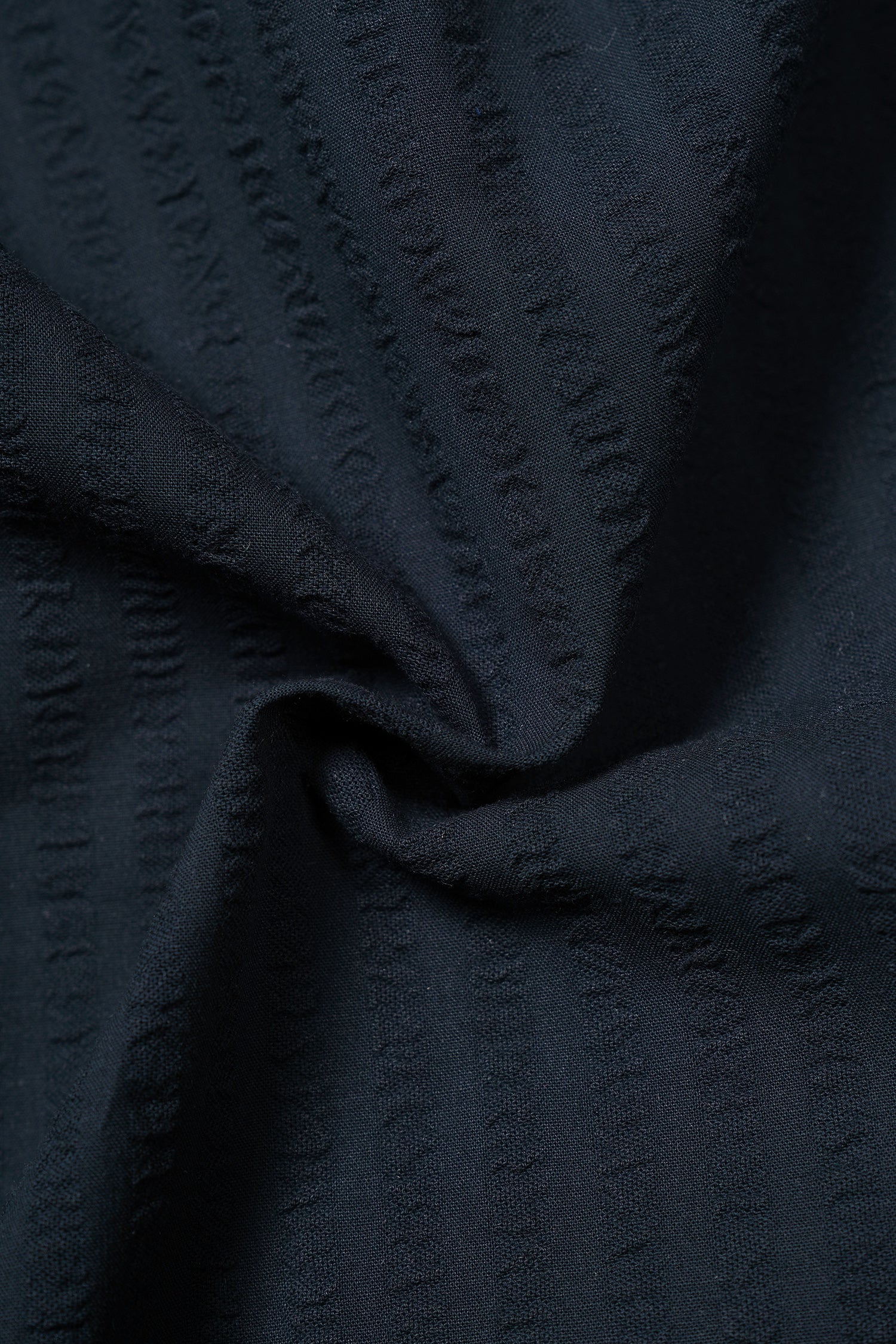 MTO Navy Seersucker One Piece Collar Shirt