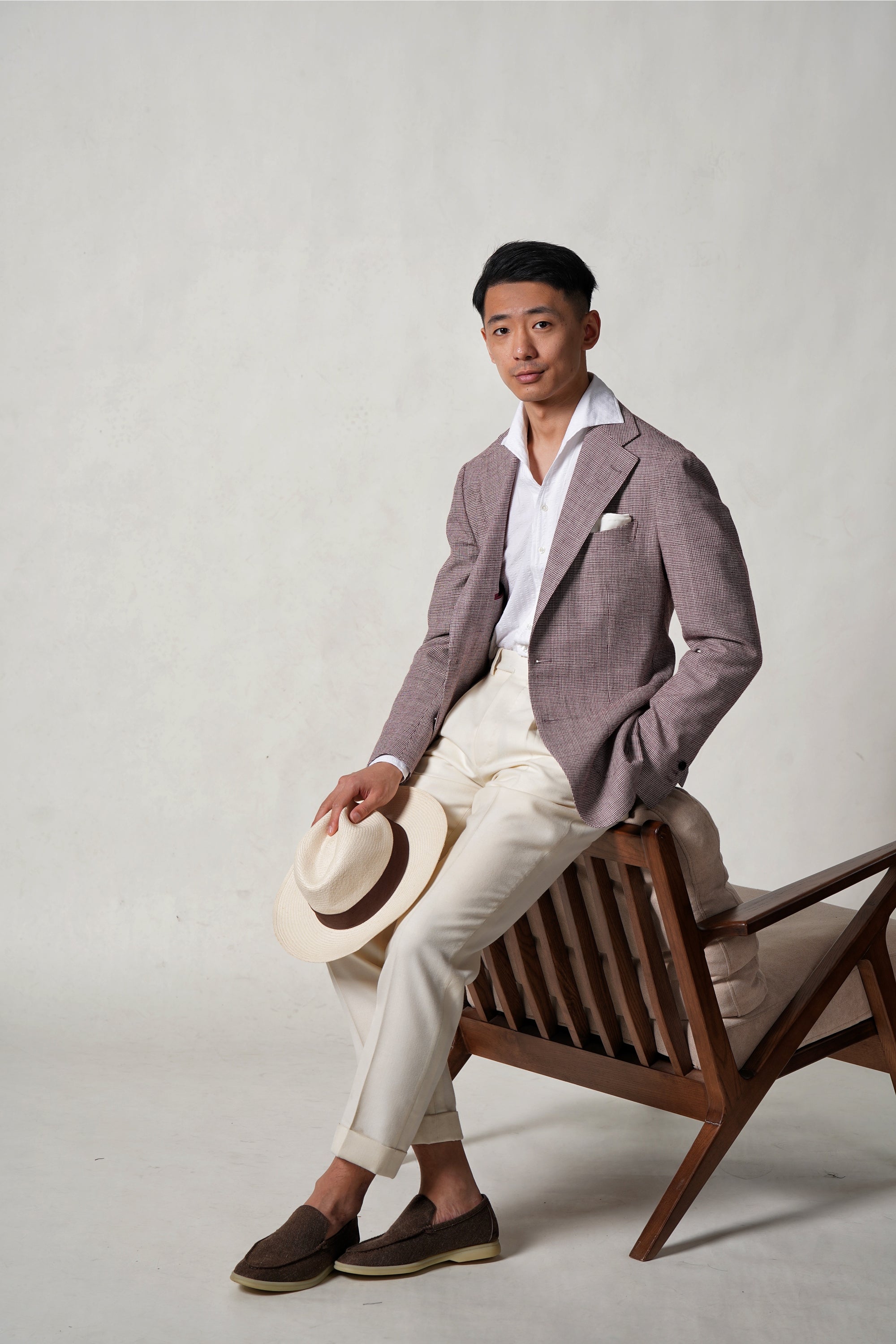 MTO White Seersucker One Piece Collar Shirt