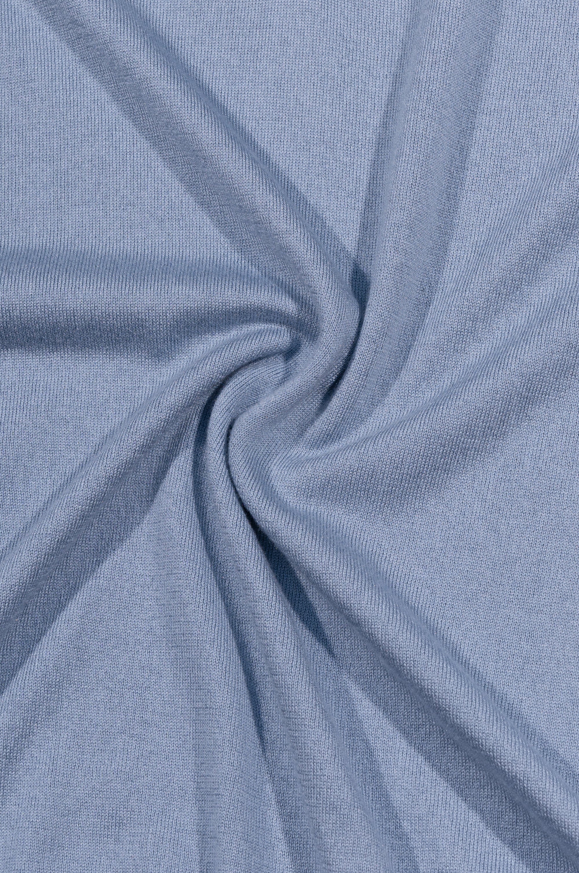 Lemon/Foggy Blue Silk Cashmere Knitted Polo