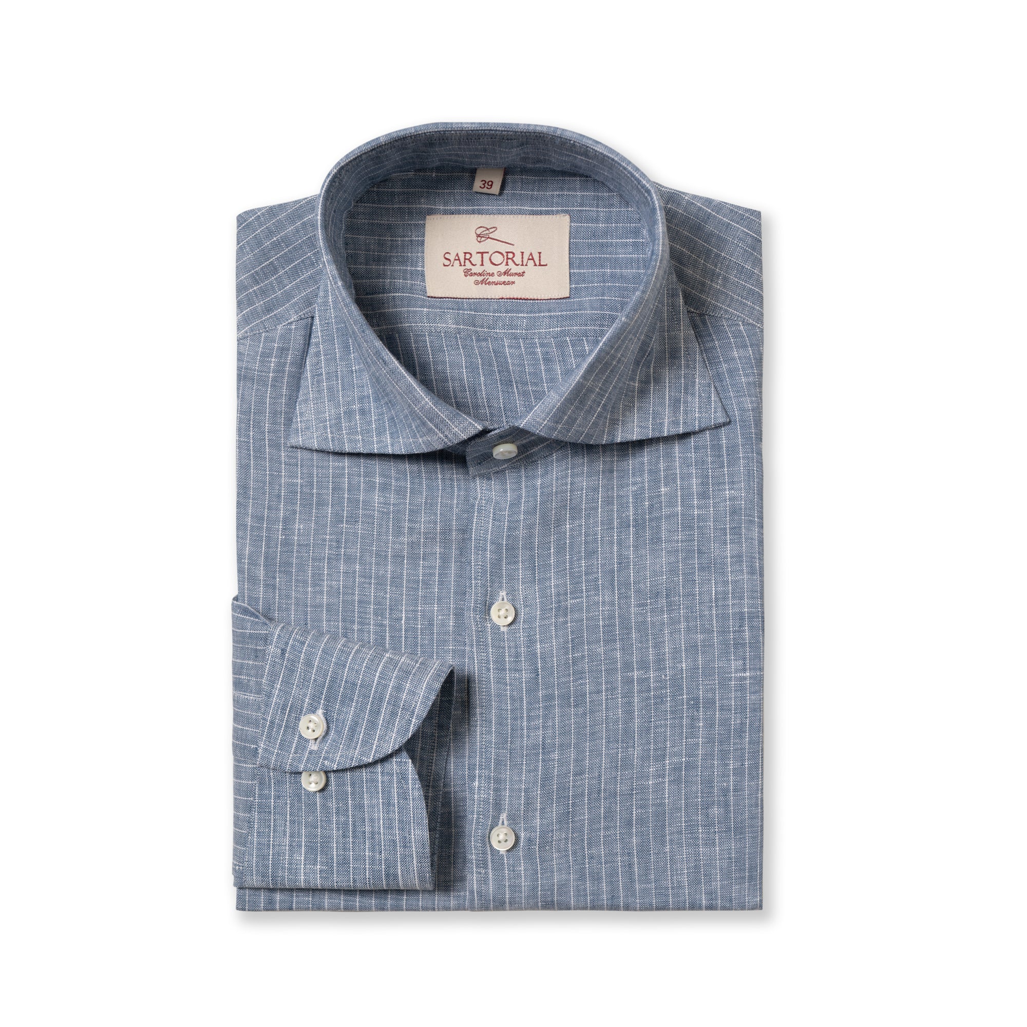 MTO Ink Blue Stripe Linen Shirt