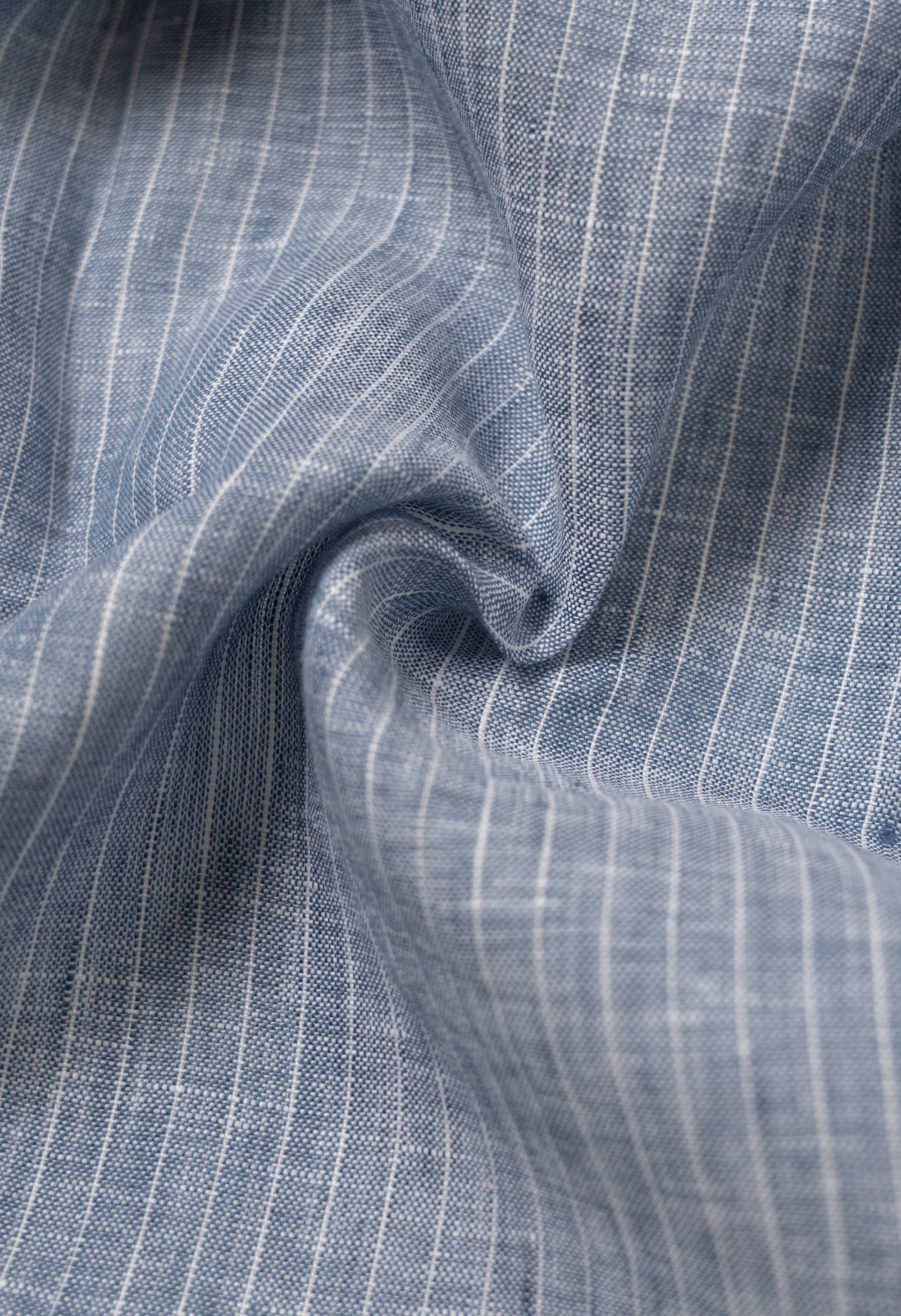 MTO Ink Blue Stripe Linen Shirt