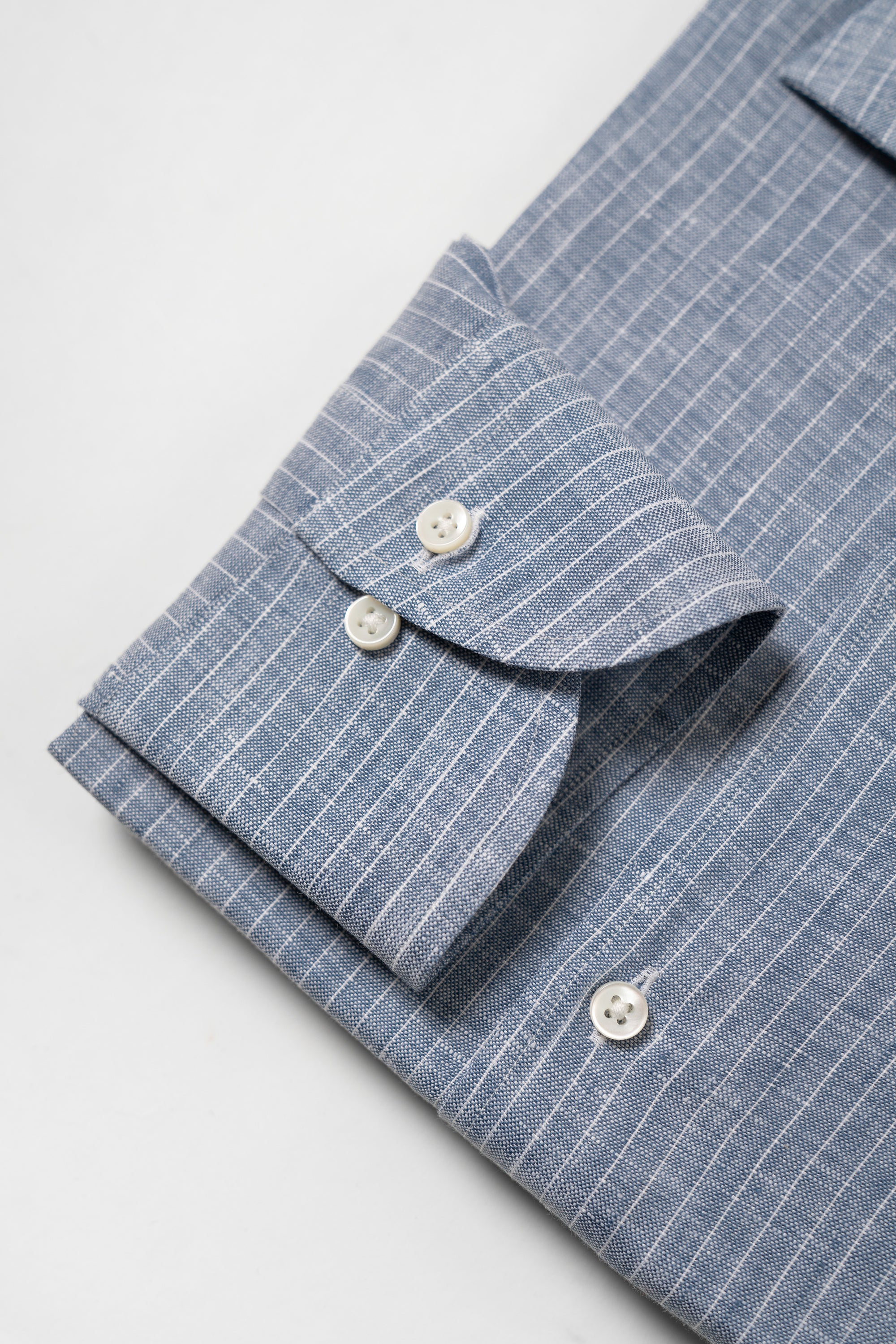 MTO Ink Blue Stripe Linen Shirt