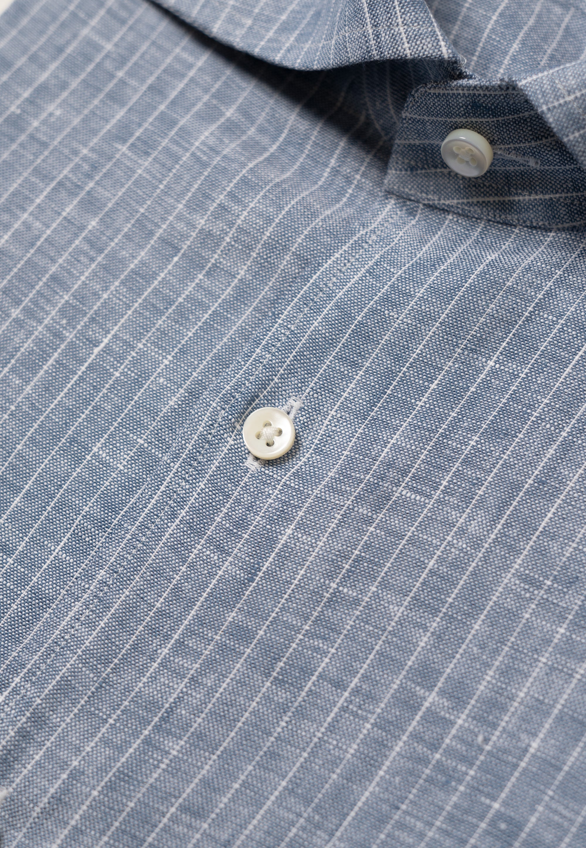 MTO Ink Blue Stripe Linen Shirt