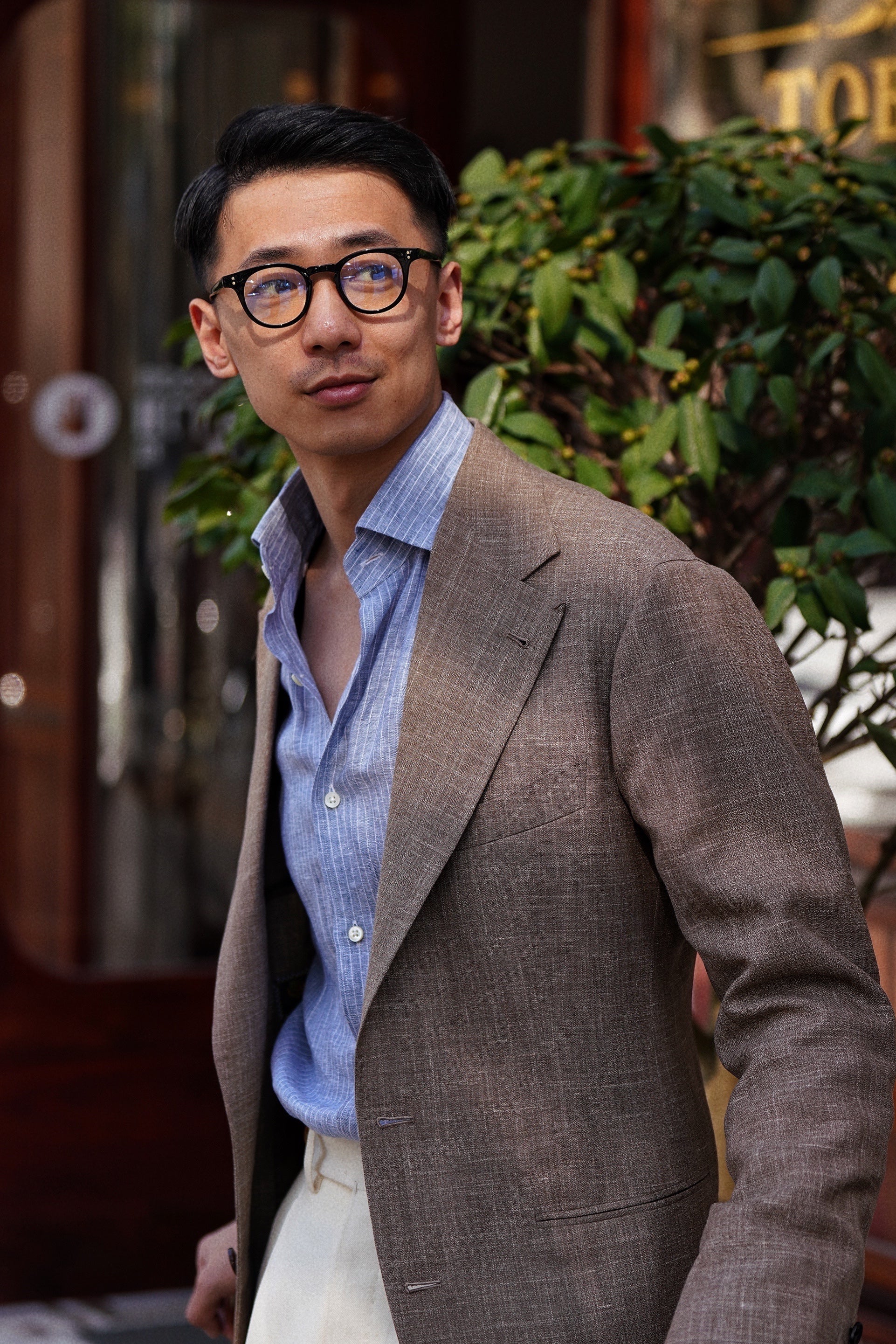 MTO Ink Blue Stripe Linen Shirt