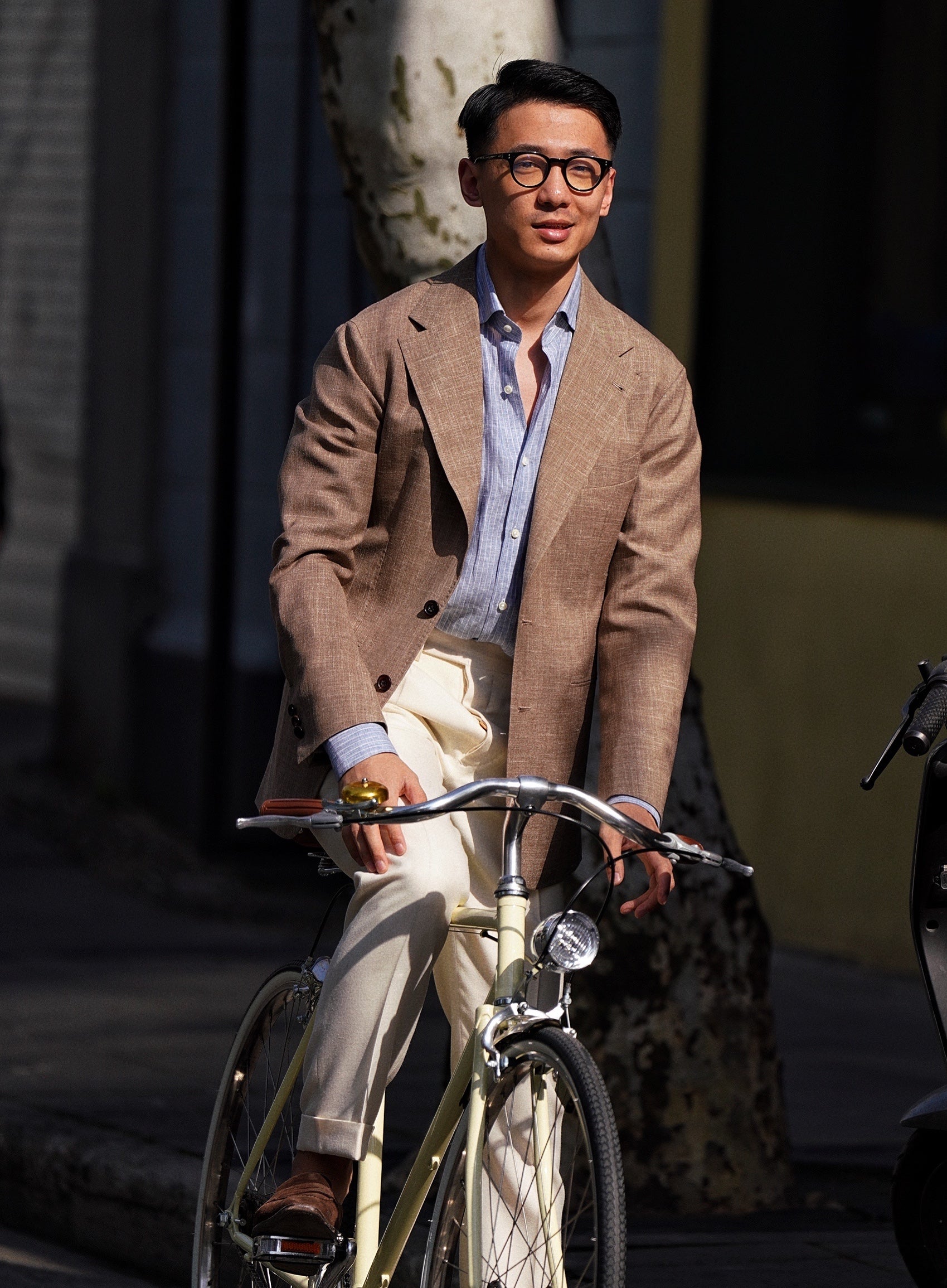 MTO Ink Blue Stripe Linen Shirt