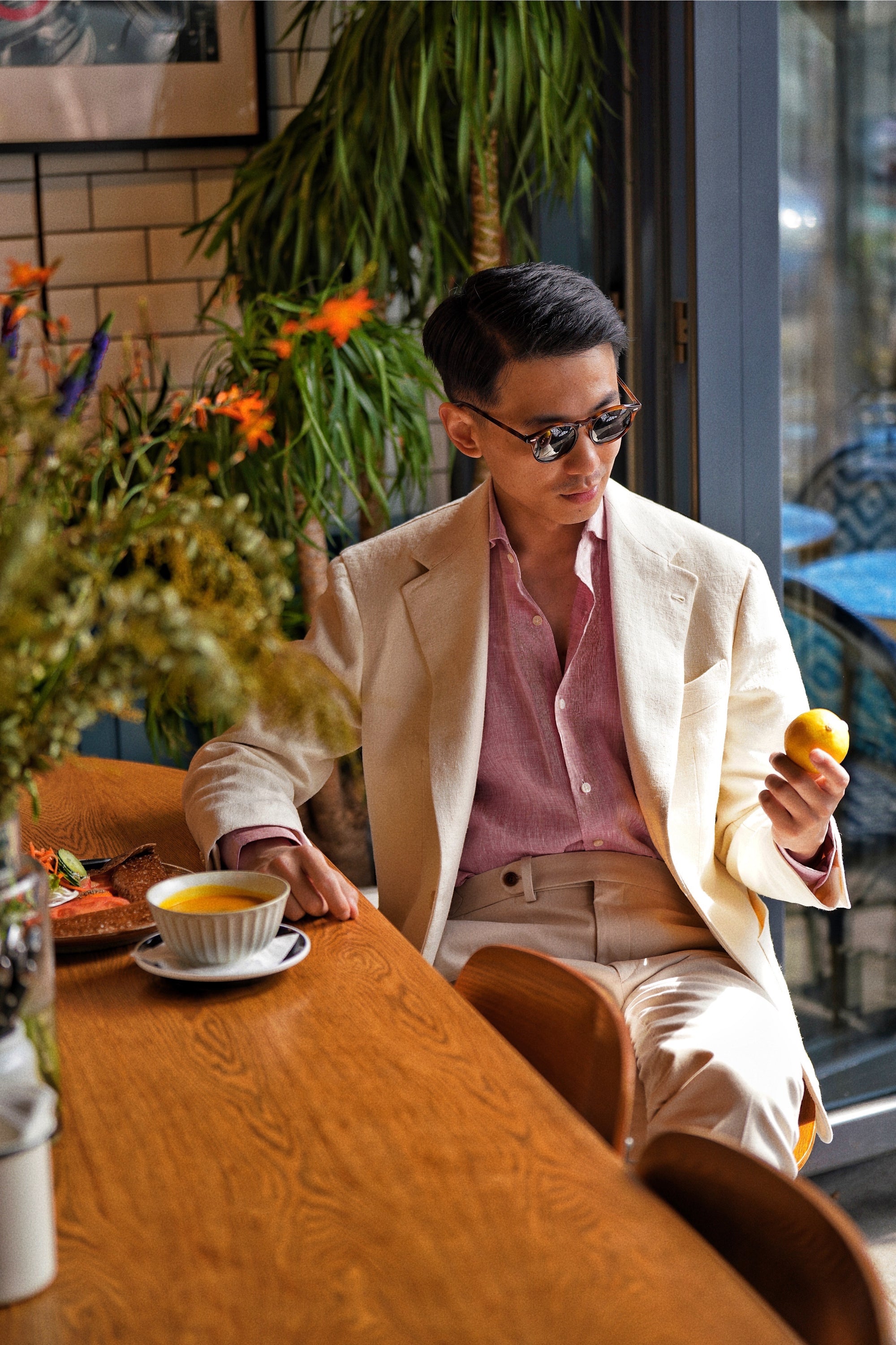 MTO Pink Linen Shirt