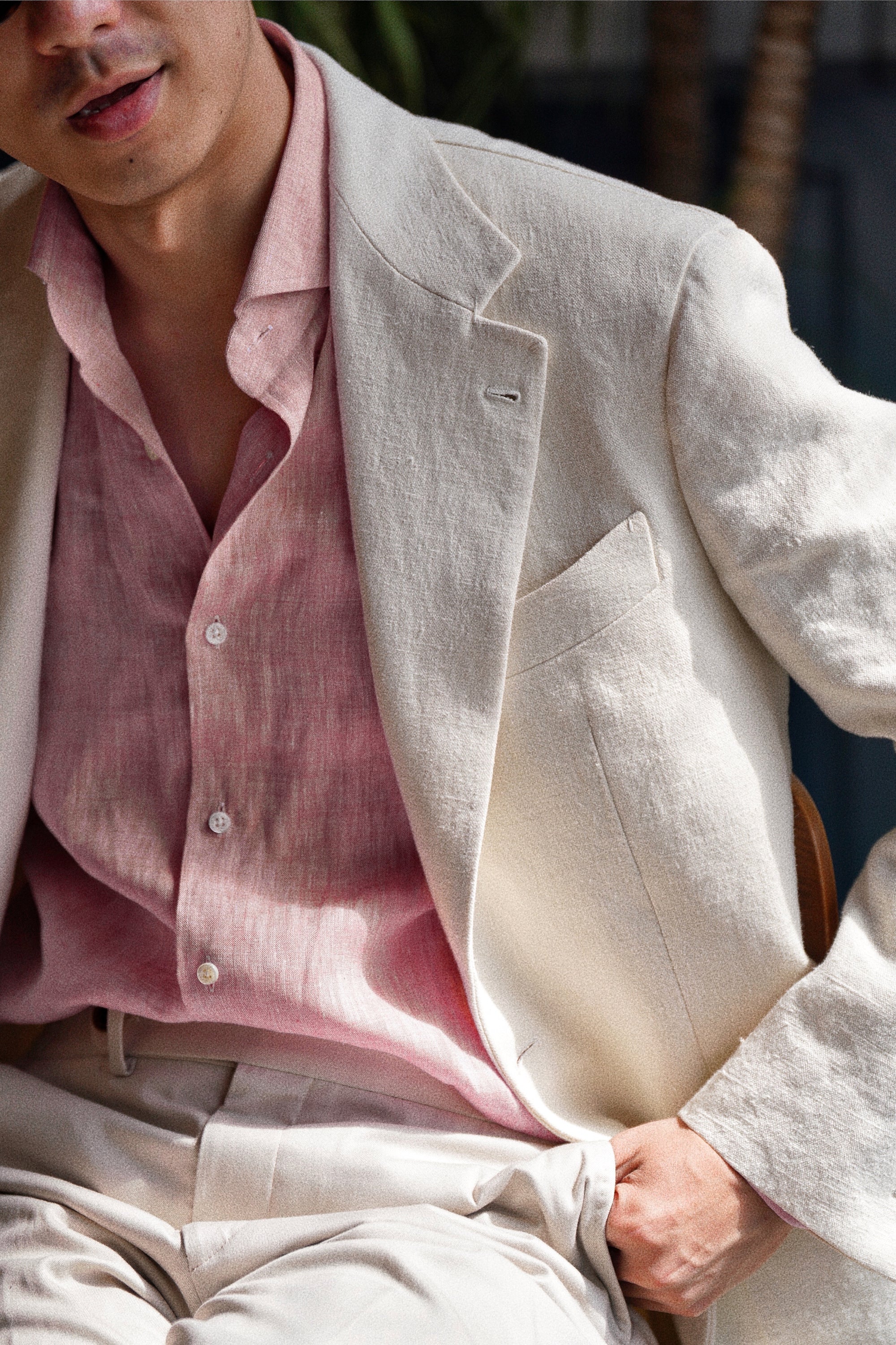 MTO Pink Linen Shirt