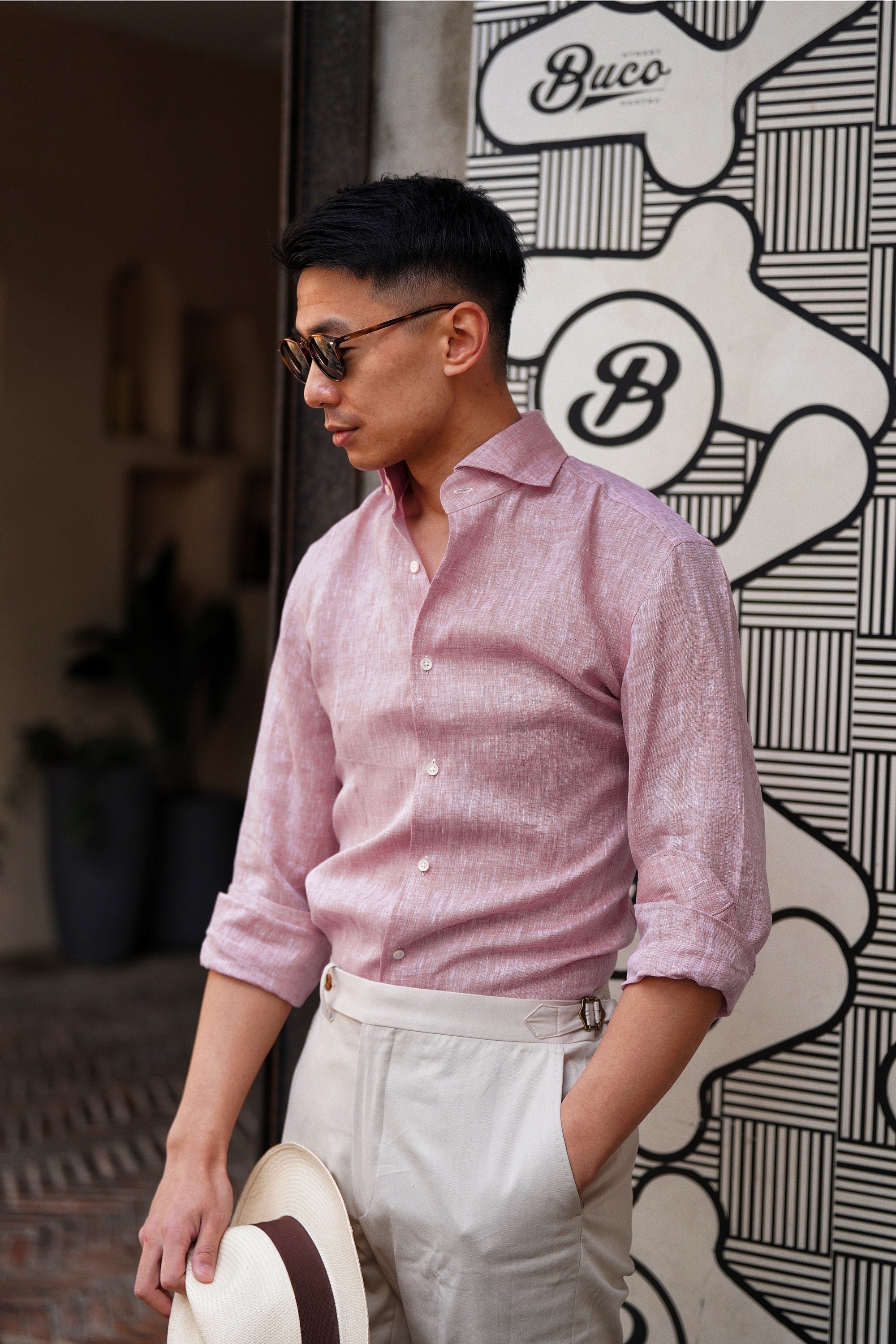 MTO Pink Linen Shirt