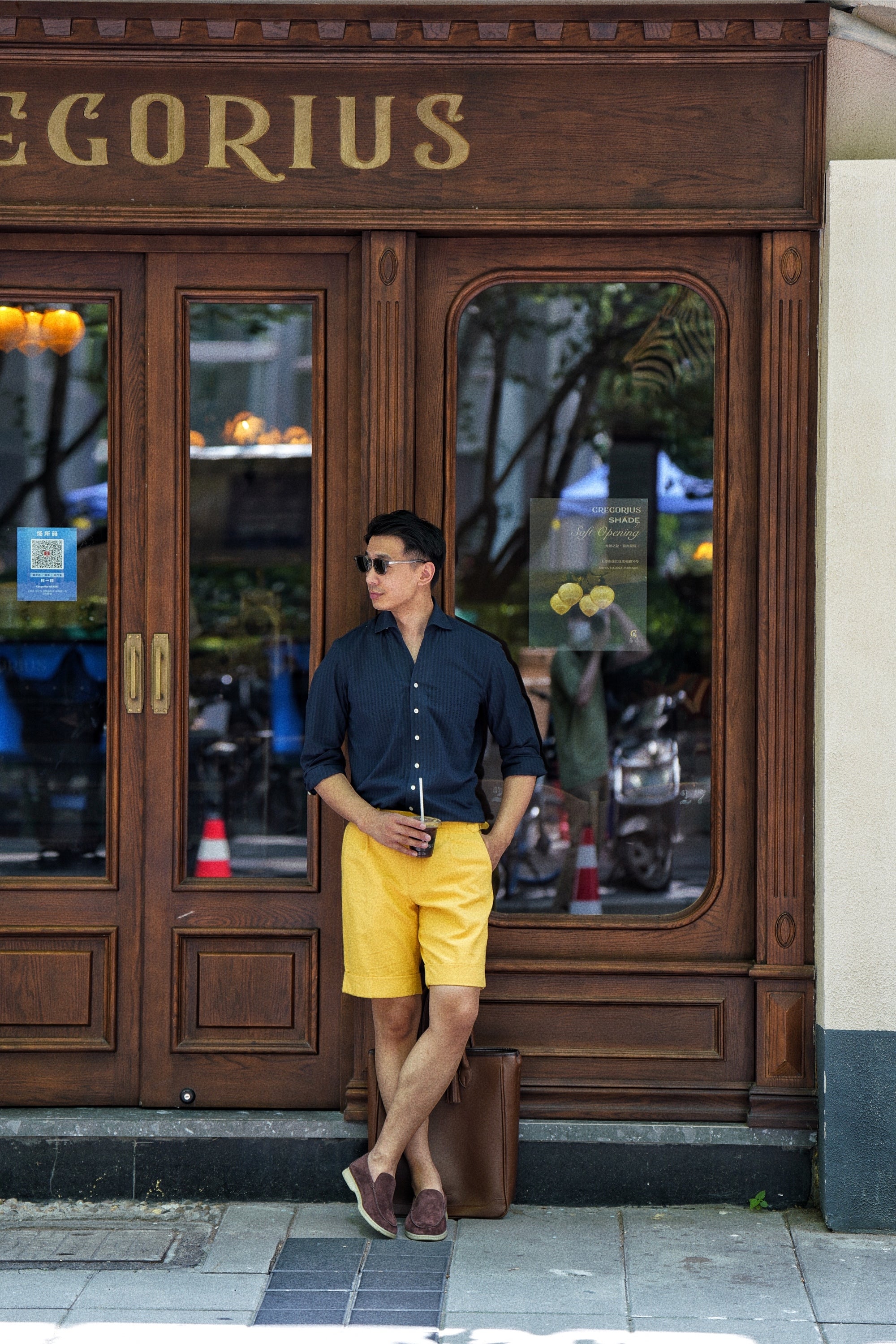 MTO Navy Seersucker One Piece Collar Shirt