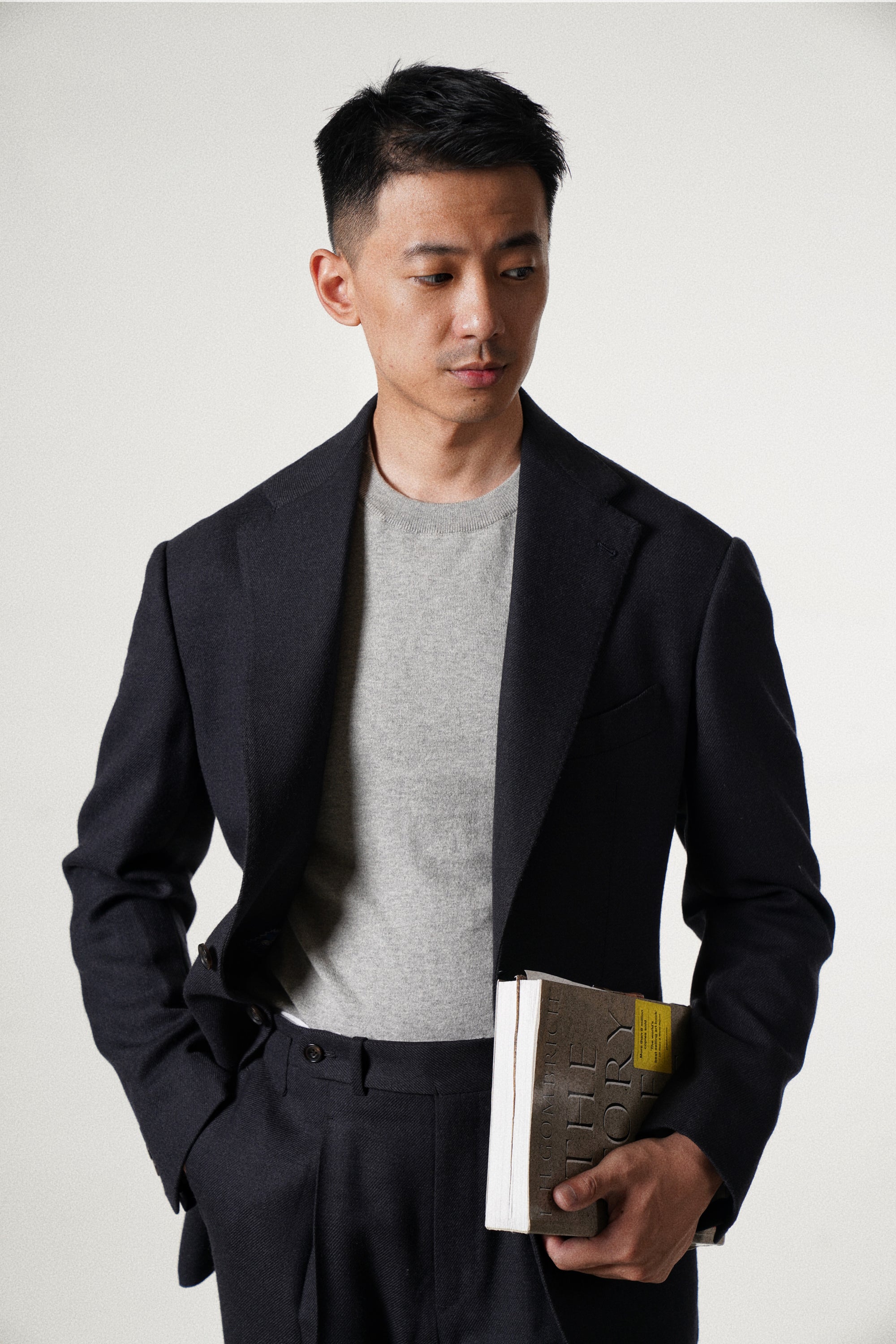 Stone Grey Long Sleeve Crew Neck Jumper