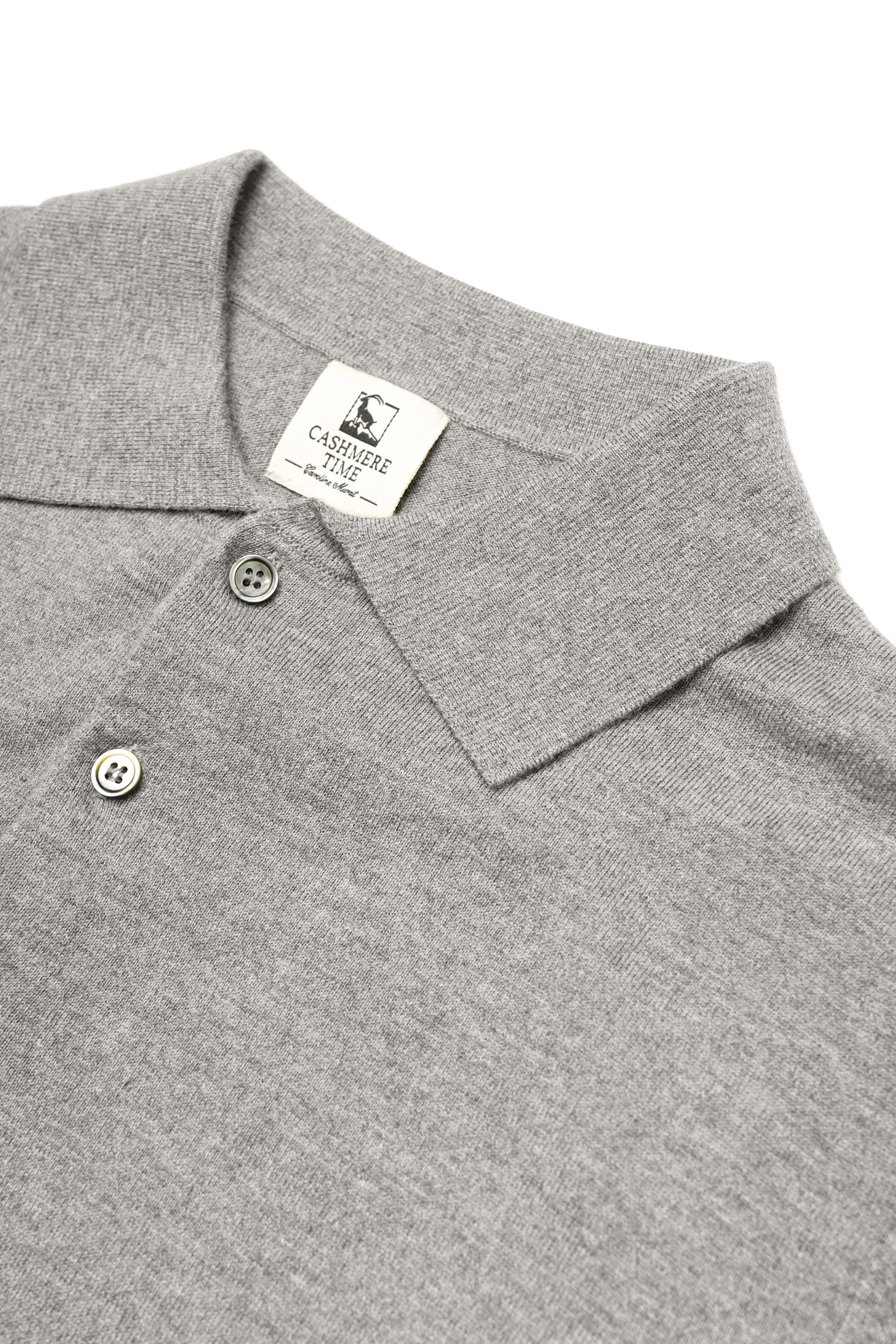 Elegant Grey Long Sleeve Polo