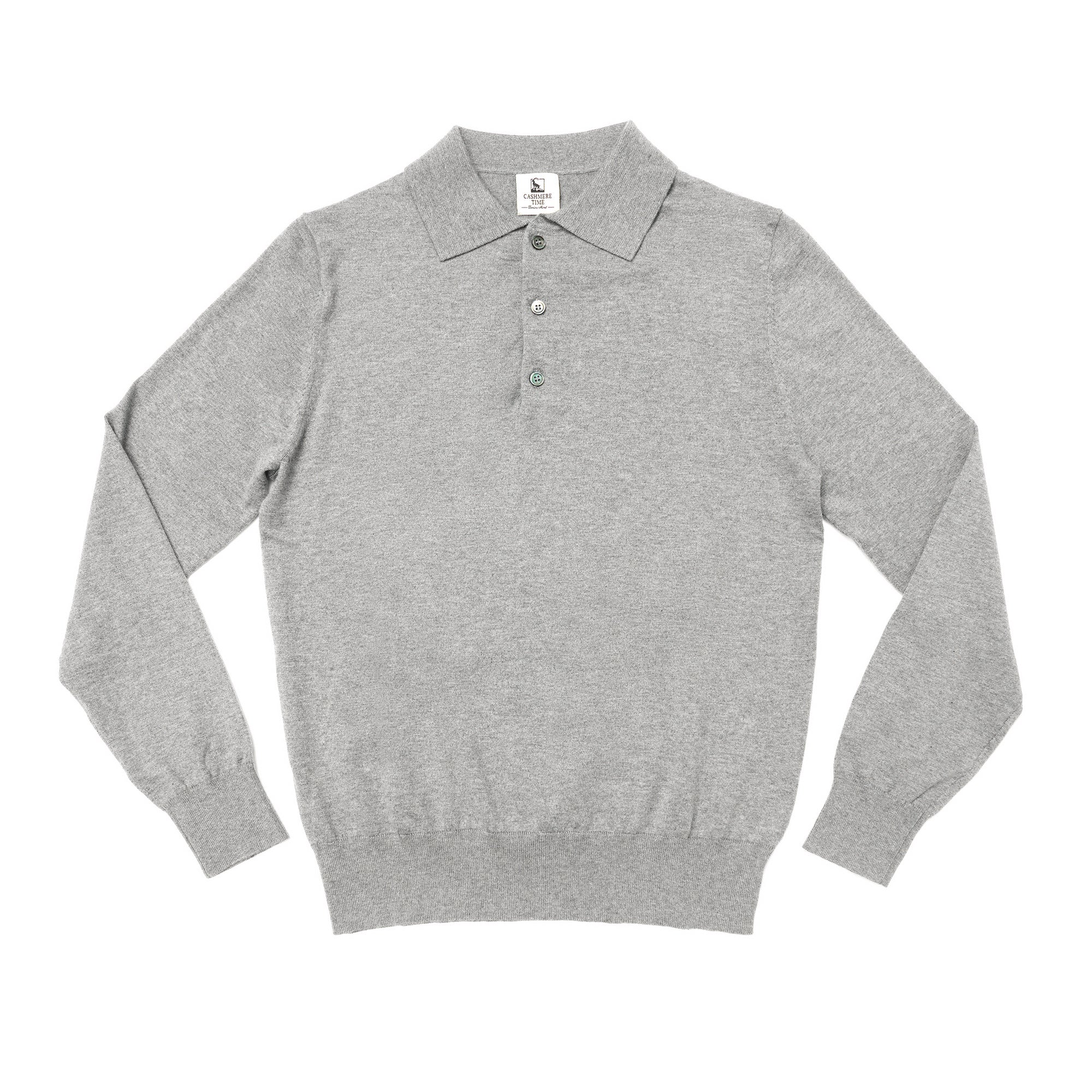 Elegant Grey Long Sleeve Polo