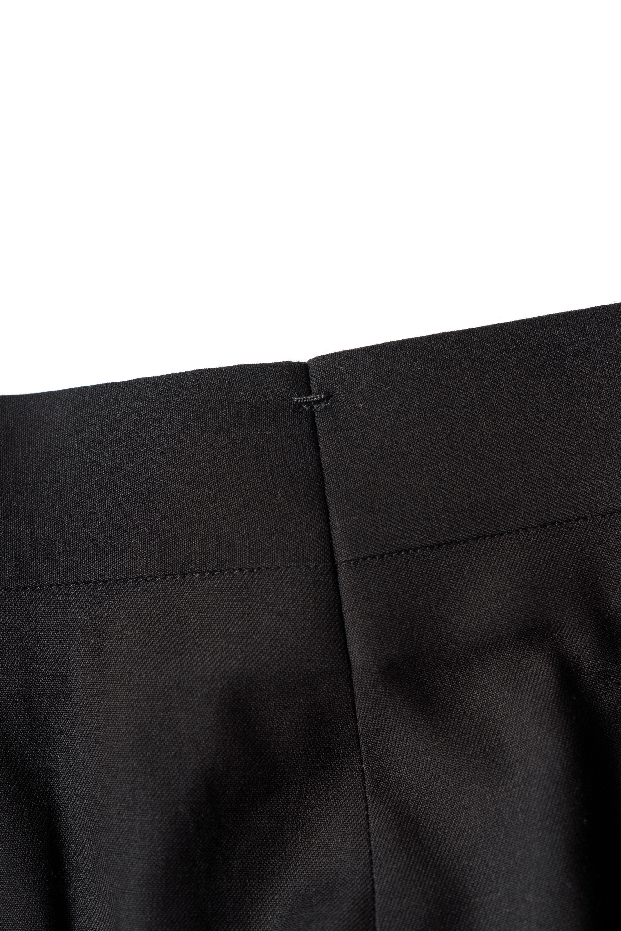 Black Wool Barathea Peak Lapel Double Breasted Dinner Suit #219