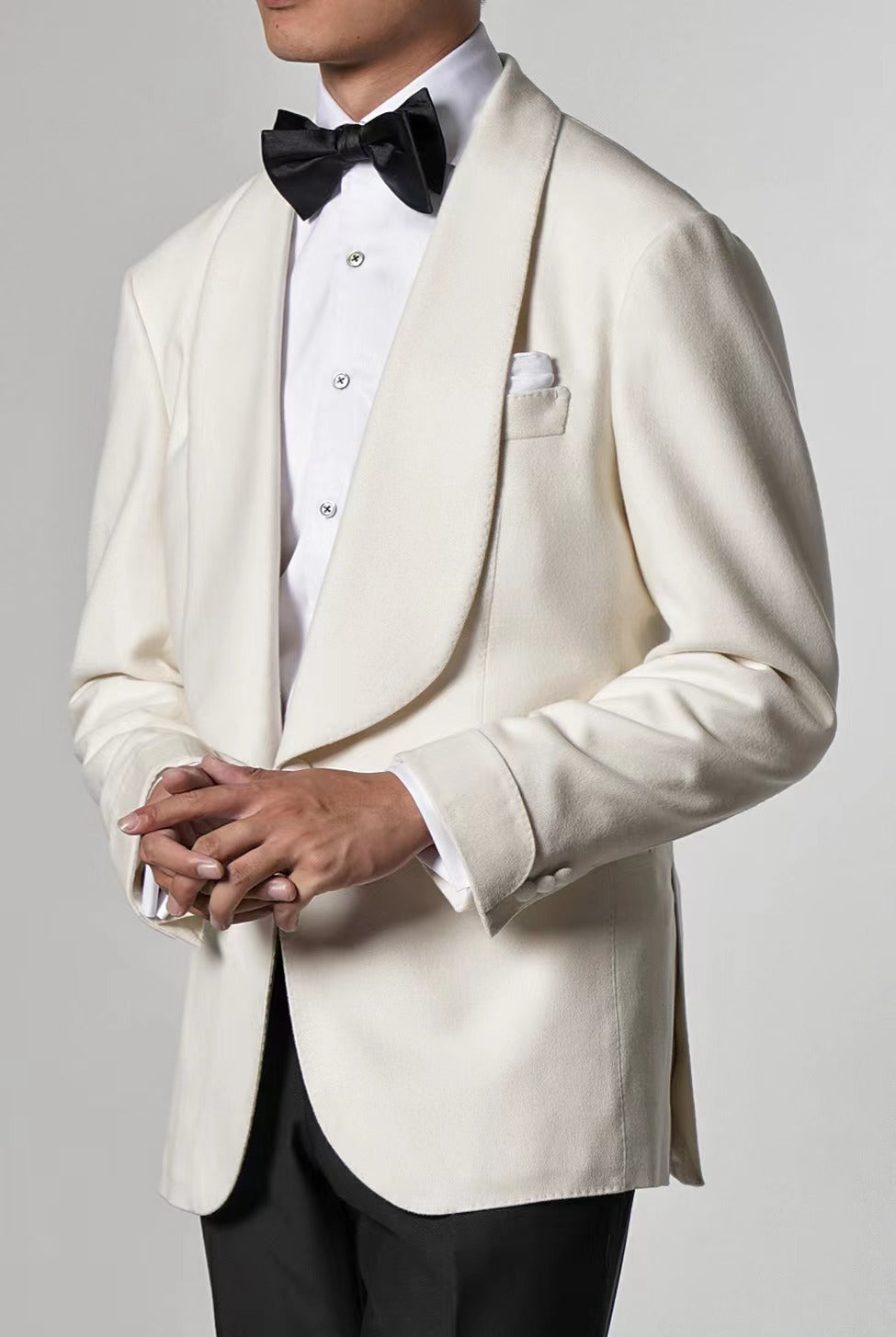 White Camel Silk Shawl Lapel Dinner Jacket #28