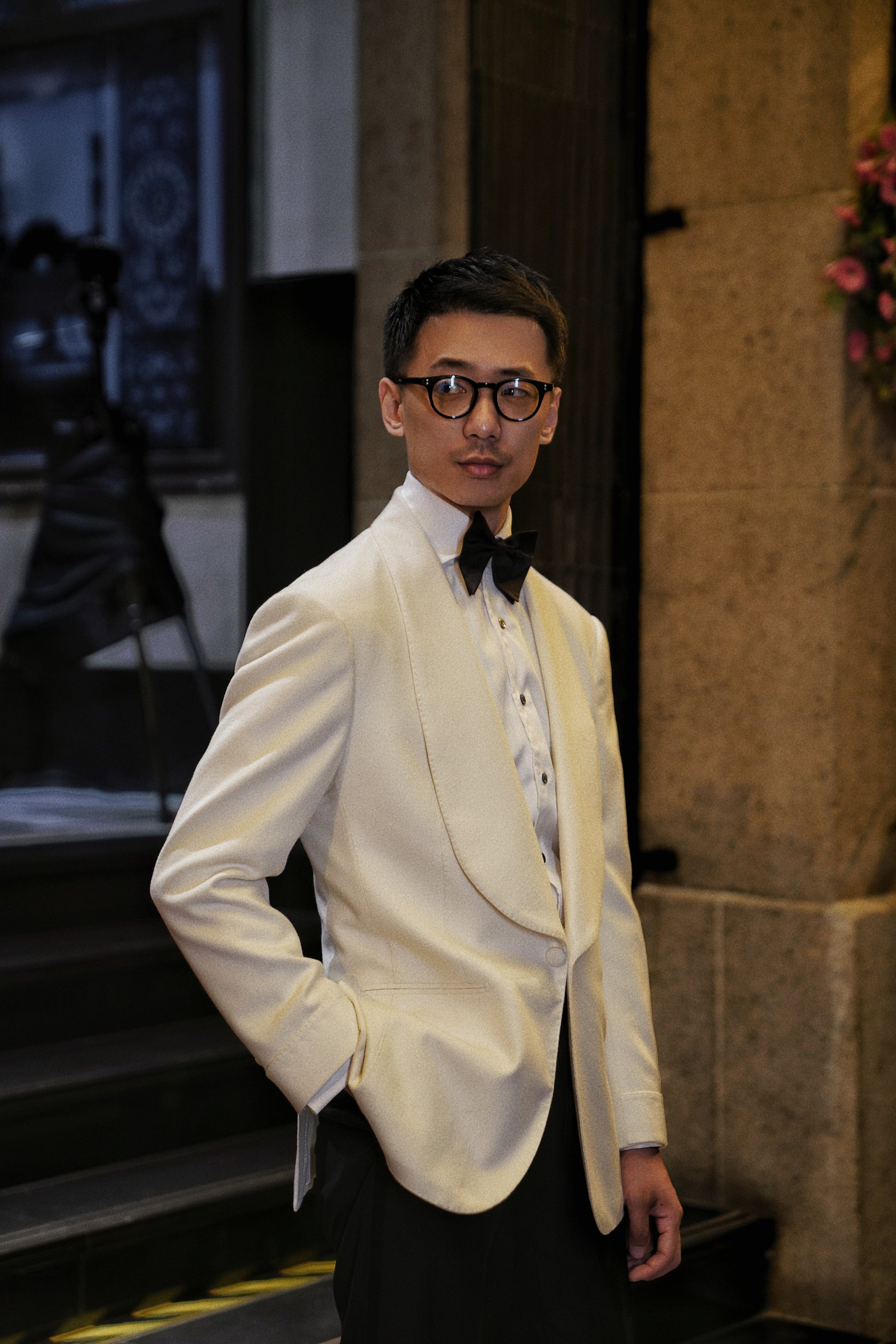 White Camel Silk Shawl Lapel Dinner Jacket #28