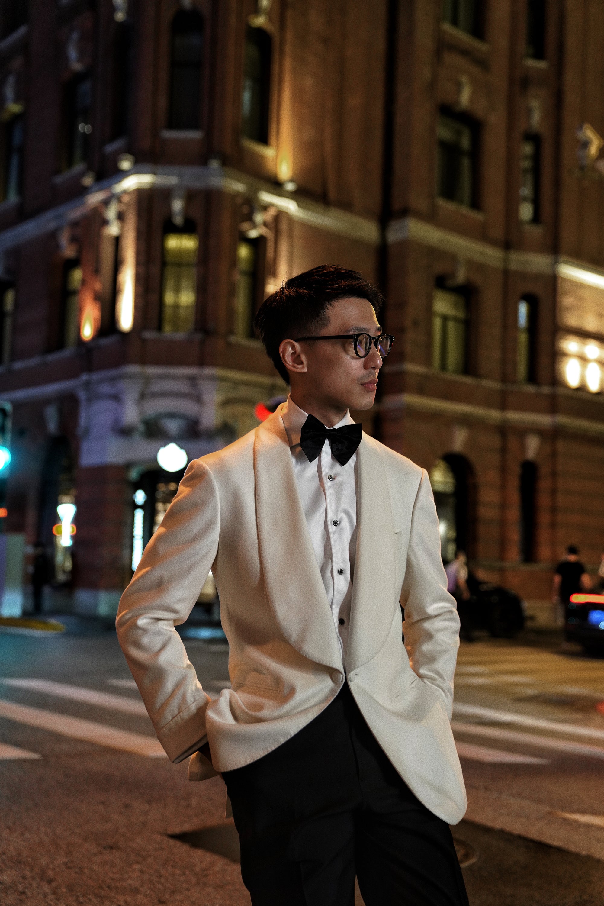 White Camel Silk Shawl Lapel Dinner Jacket #28