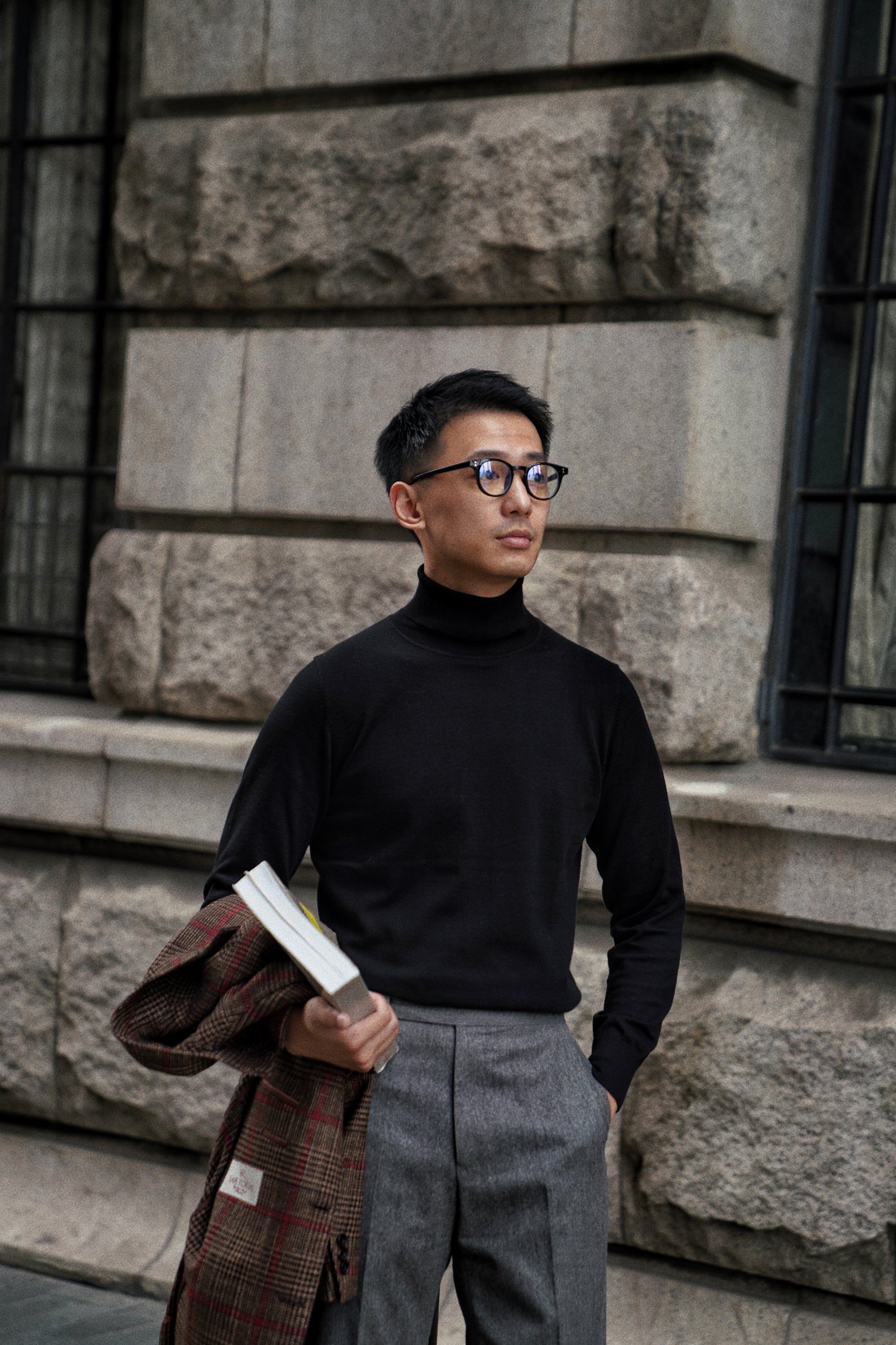 Black Roll Neck Jumper