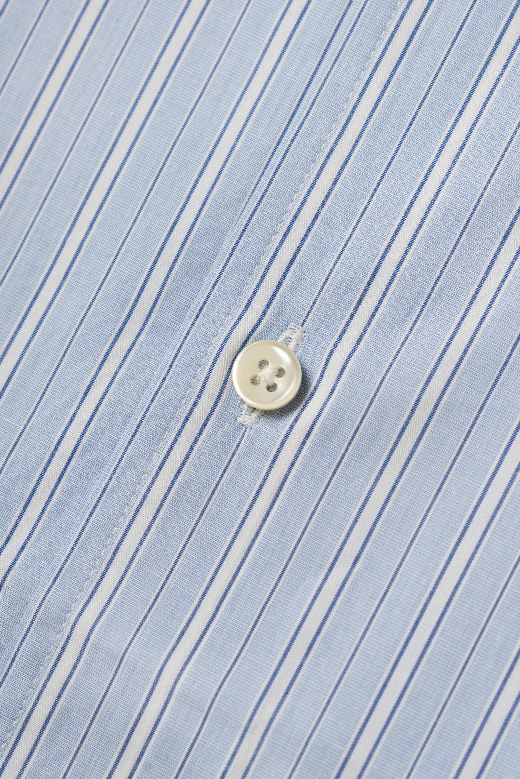 MTO Pale Blue White Stripe Cotton Shirt